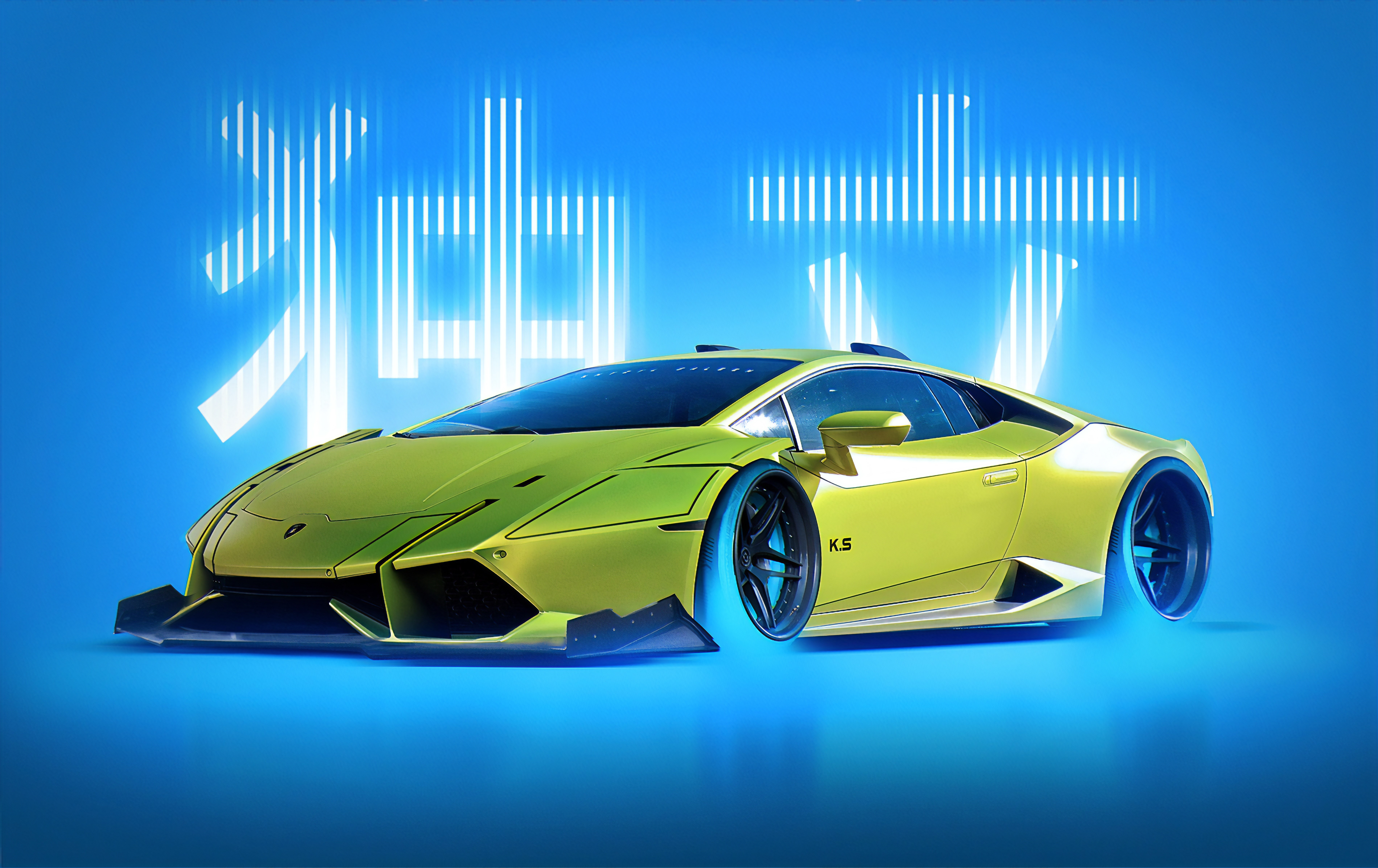 4K Render of a Lime Green Lamborghini Huracan by Khyzyl Saleem HD Wallpaper