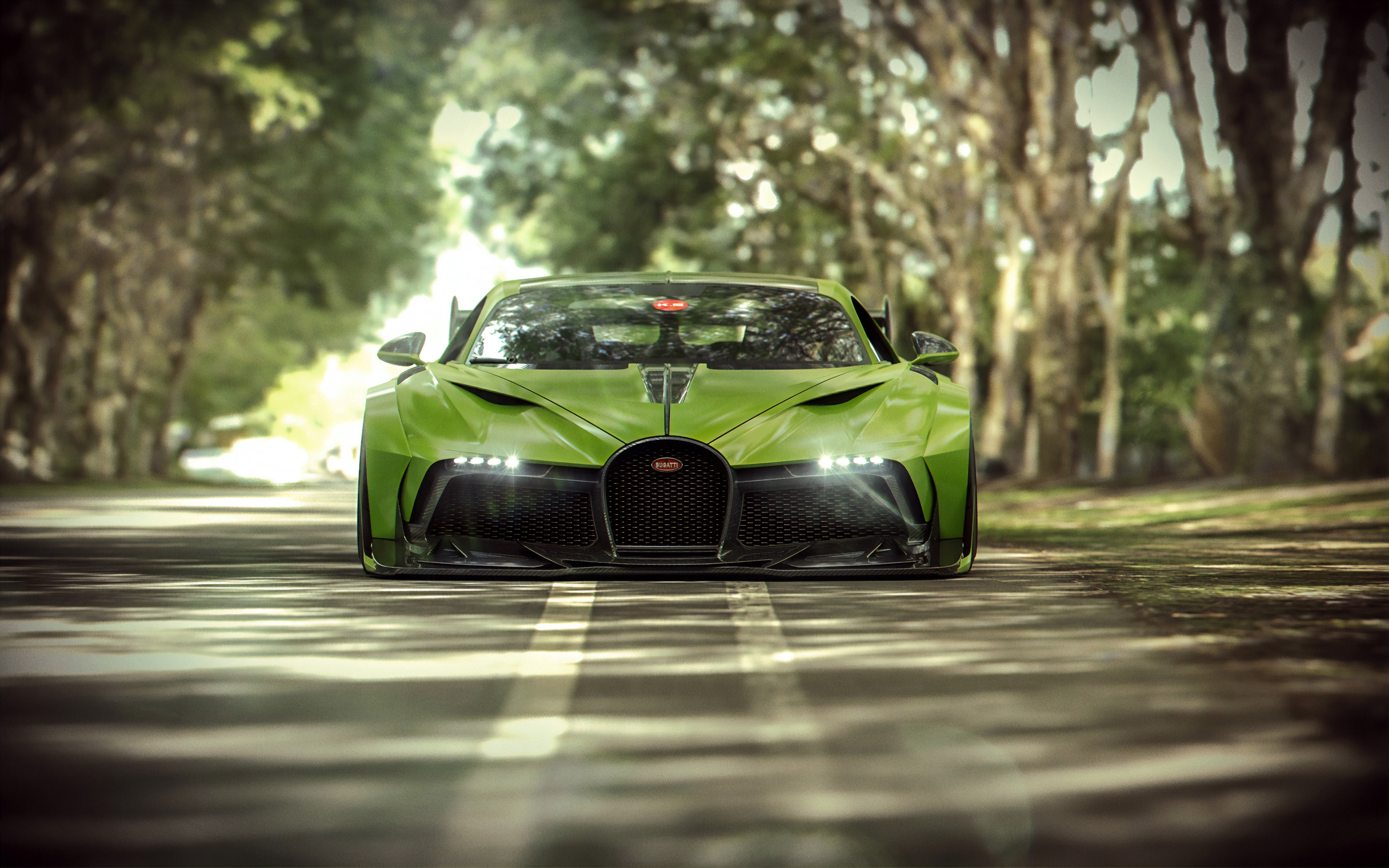 4K Khyzyl Saleem Bugatti Chiron render HD Wallpaper