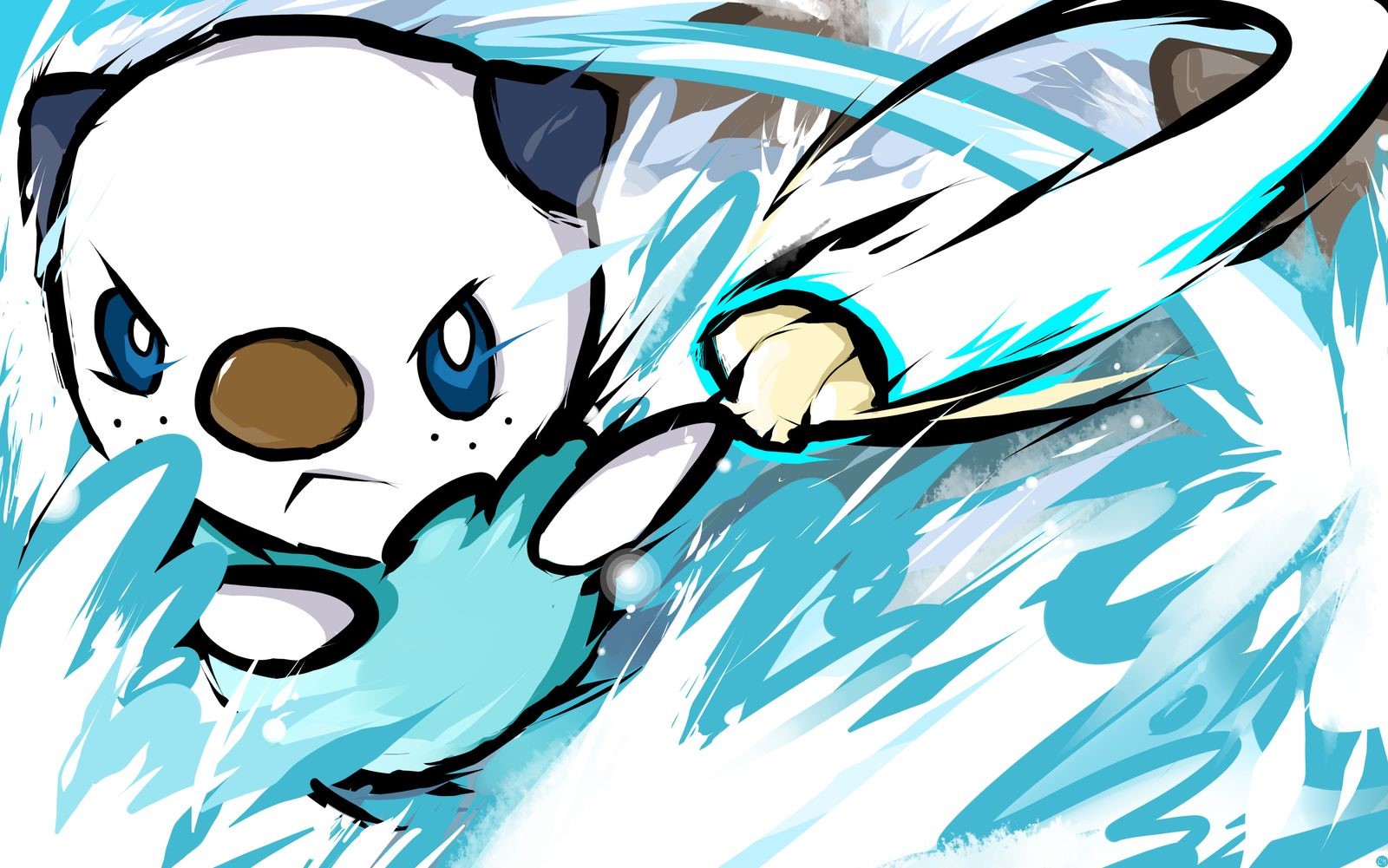 Oshawott from Pokémon using water attack HD Wallpaper