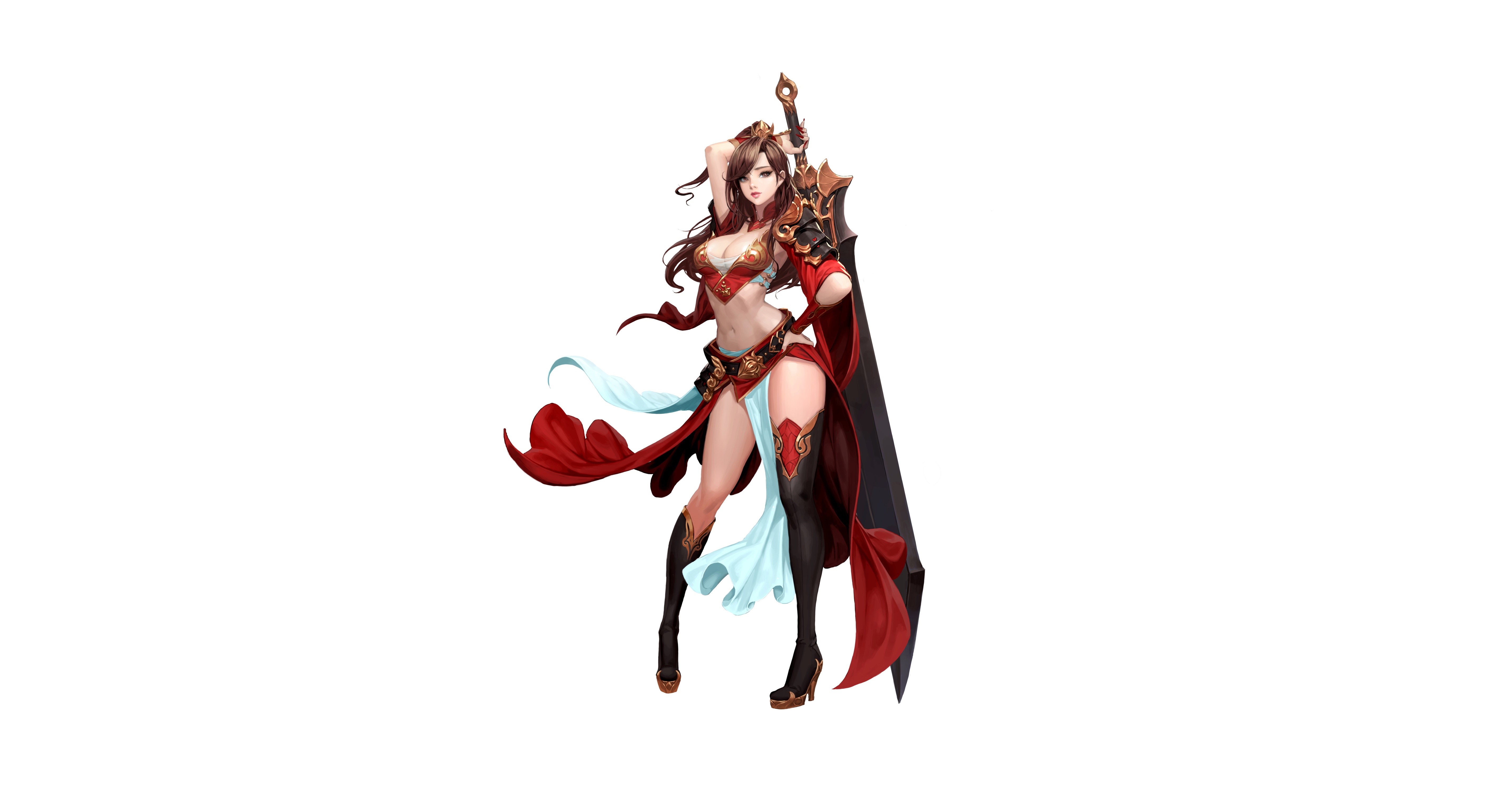 Fantasy girl with sword HD Wallpaper