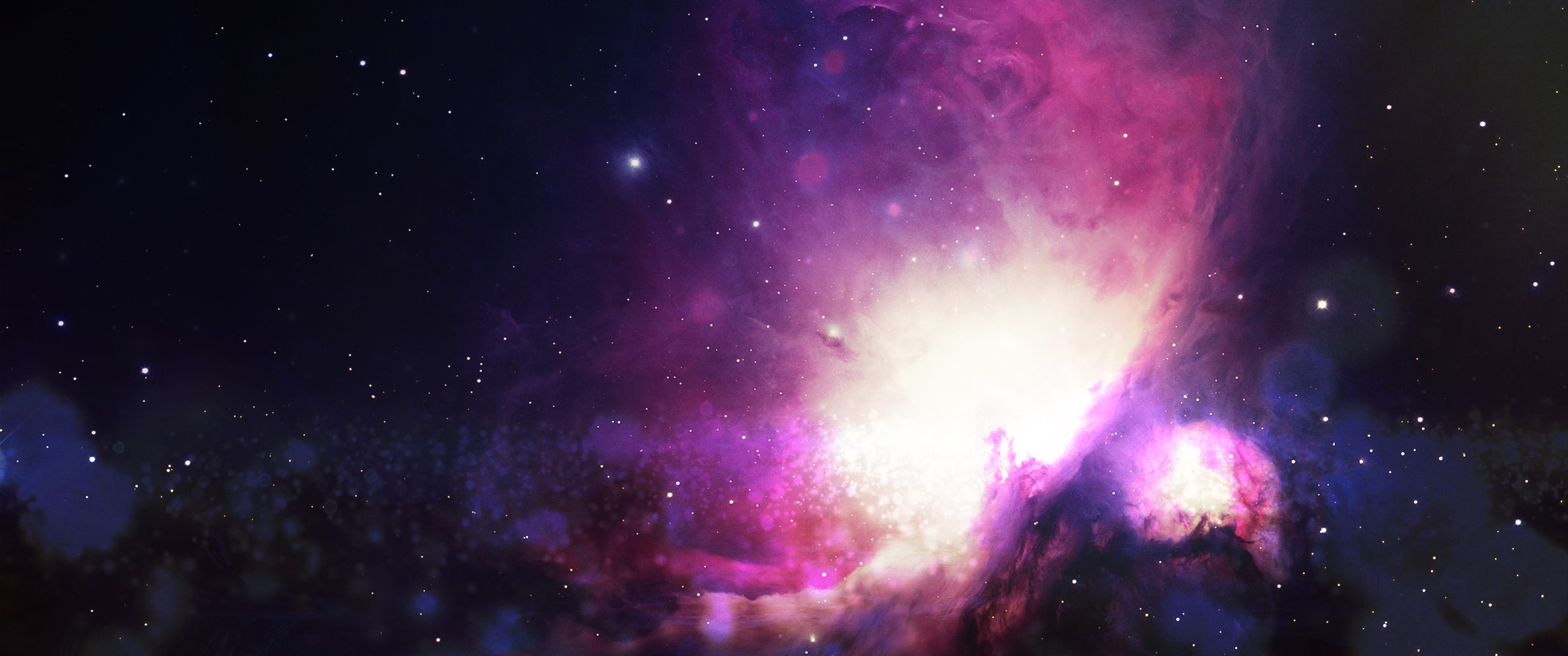 Vibrant nebula with stars in deep space HD Wallpaper