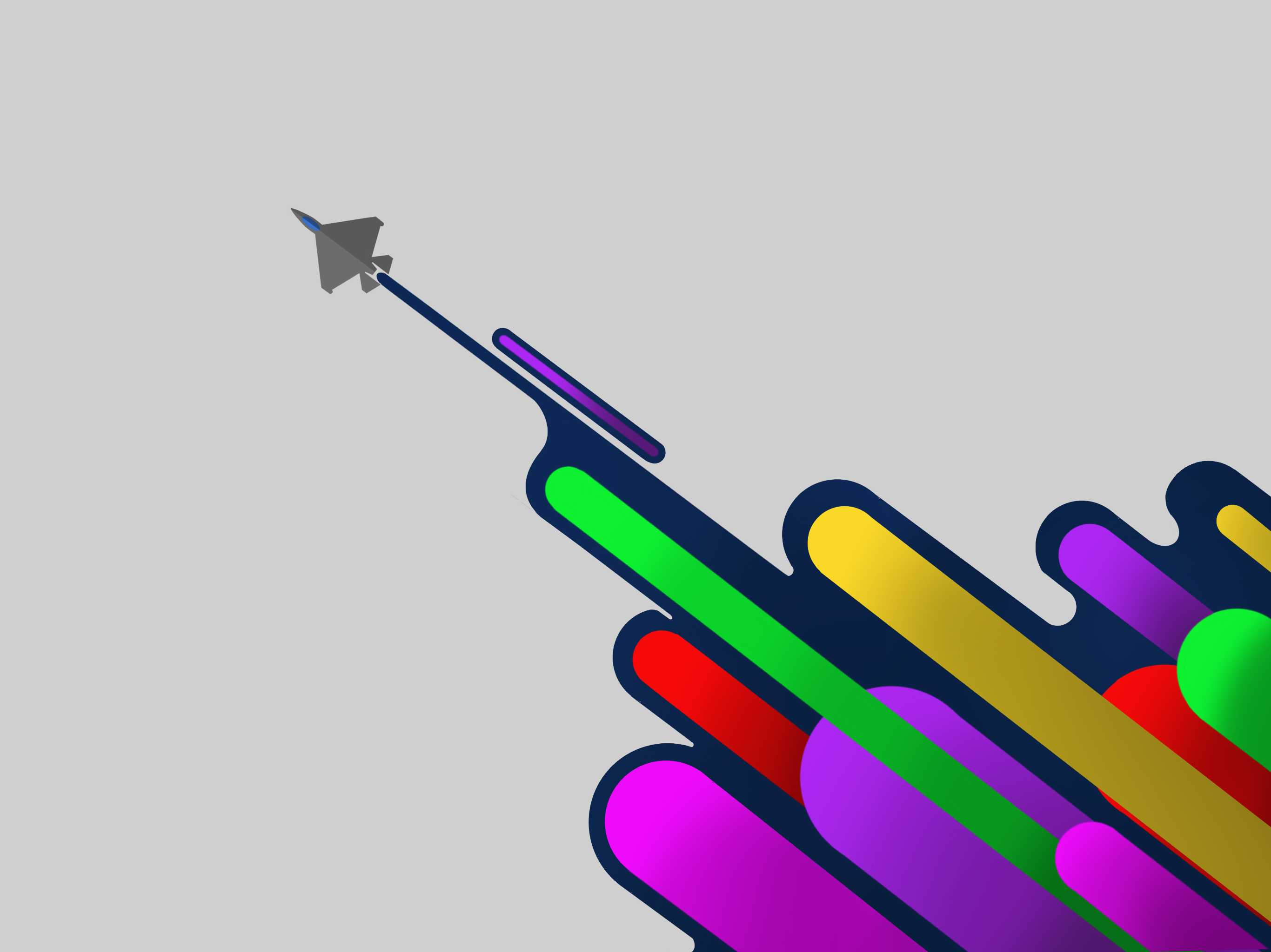 Abstract artwork with a fighter jet and colorful streaks HD Wallpaper