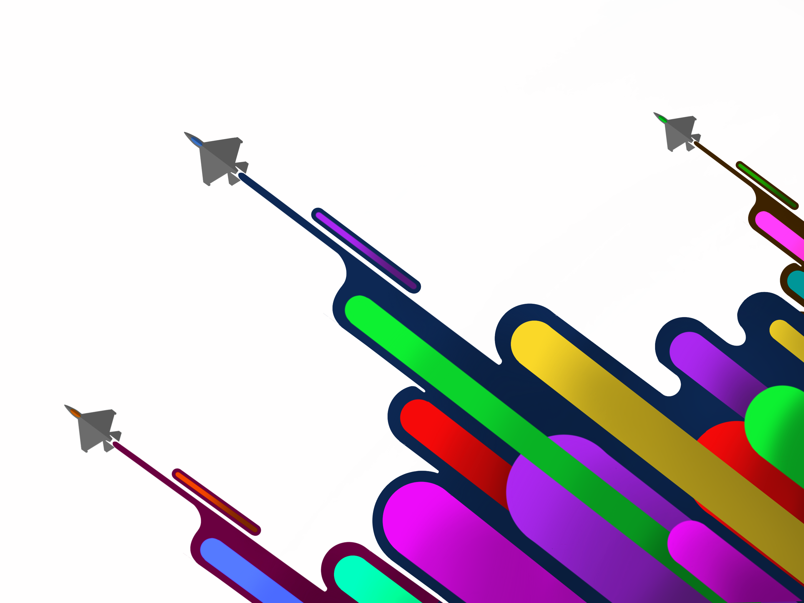 Three fighter jets flying with colorful trails HD Wallpaper
