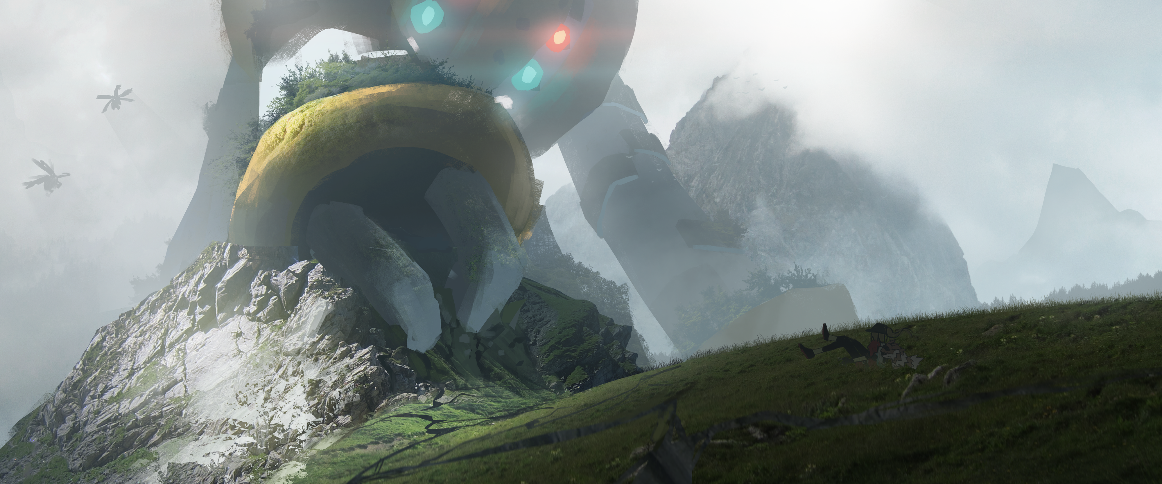 Regigigas from Pokémon in a mountainous landscape HD Wallpaper