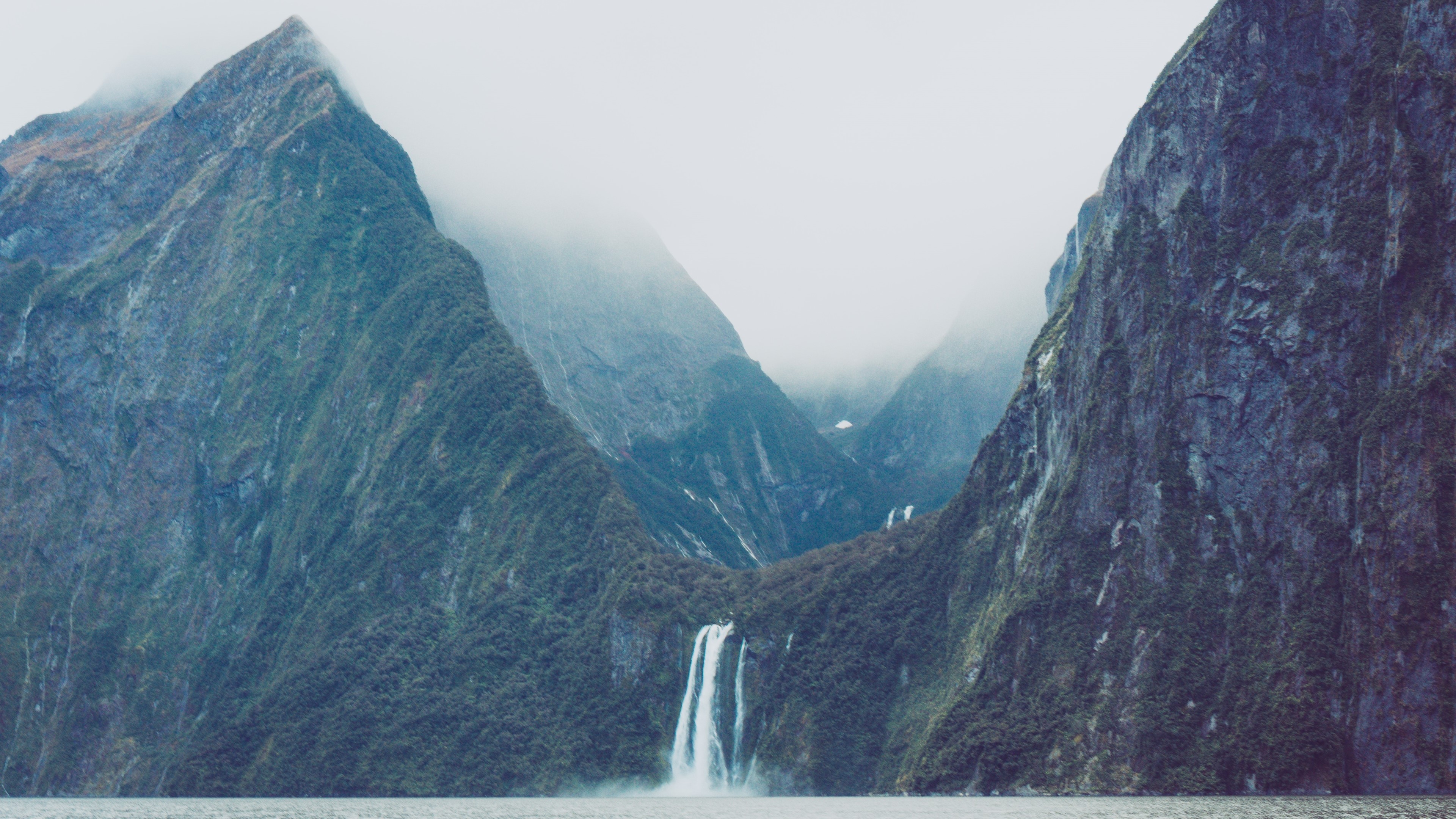 4K New Zealand Mountains and Waterfall Landscape HD Wallpaper