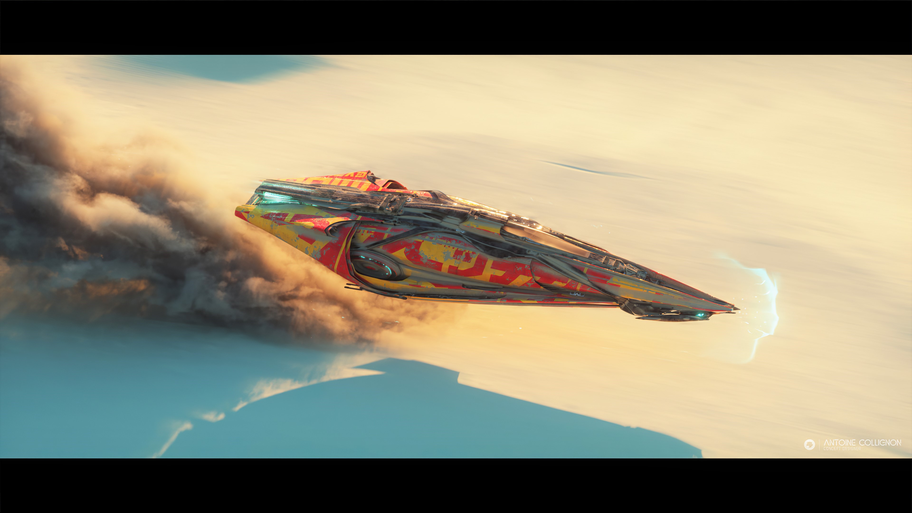Spaceship from Wipeout by Antoine Collignon HD Wallpaper