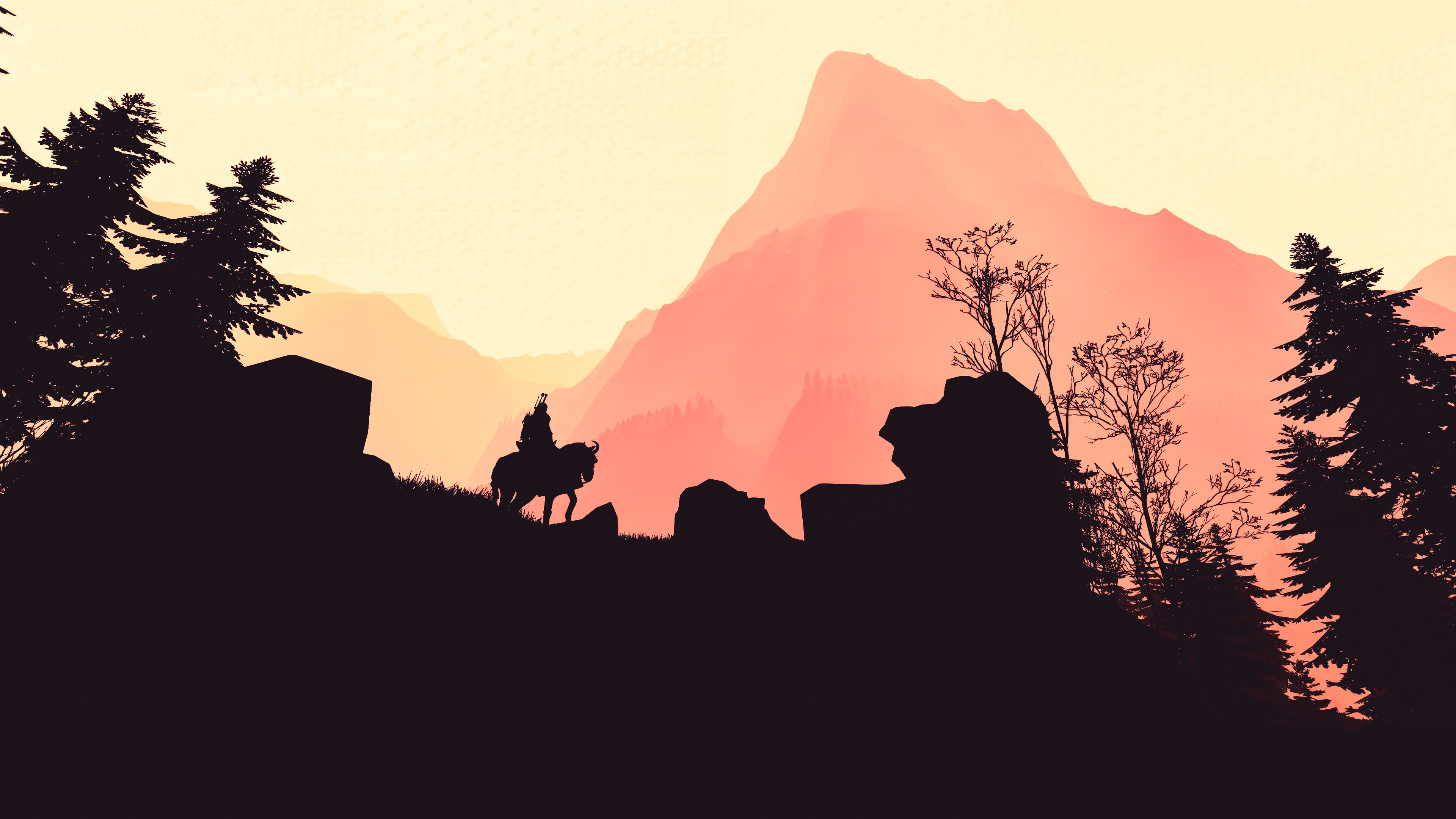 Geralt from The Witcher 3: Wild Hunt on horseback HD Wallpaper
