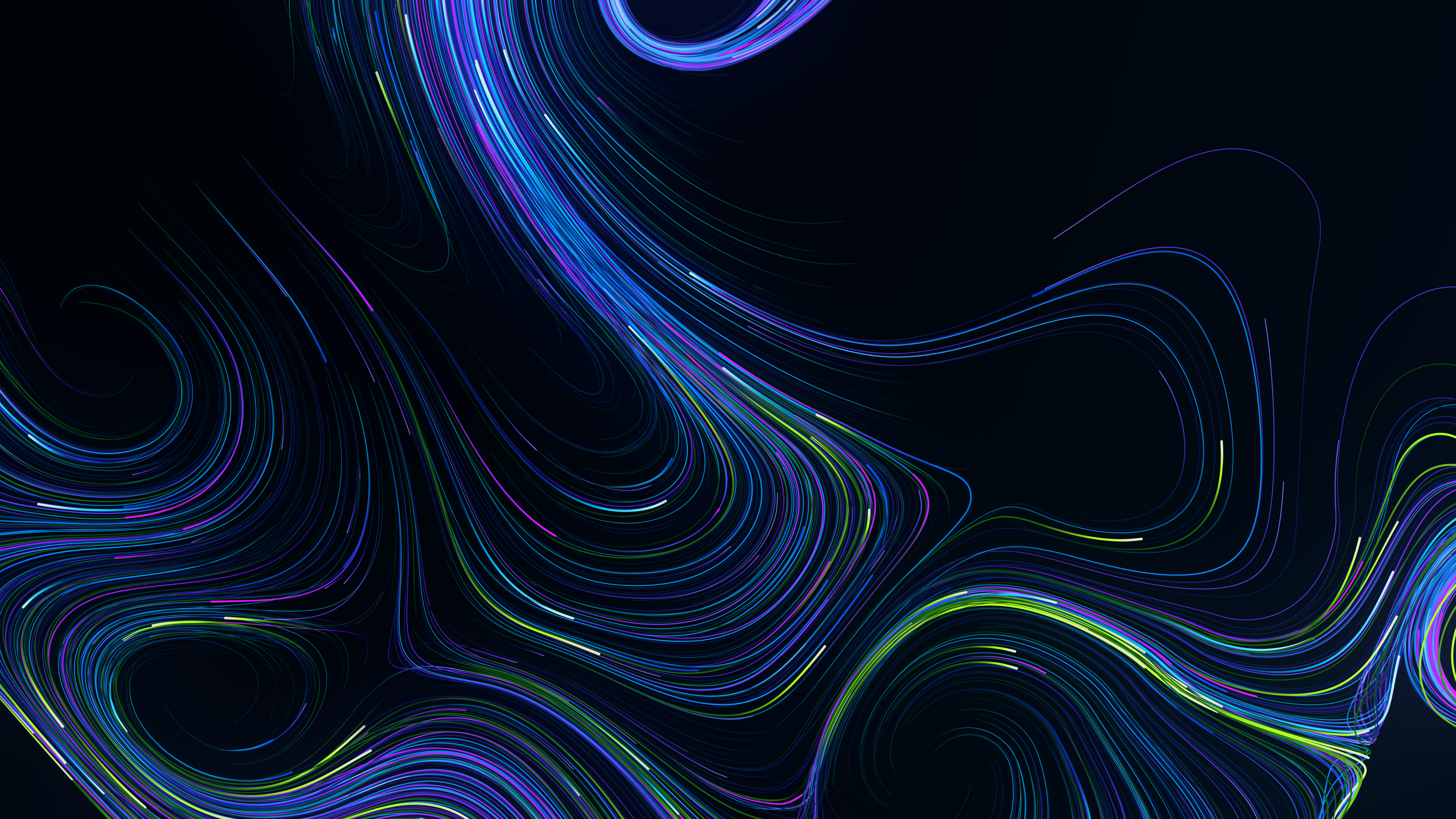 4K abstract digital art swirl shapes HD Wallpaper