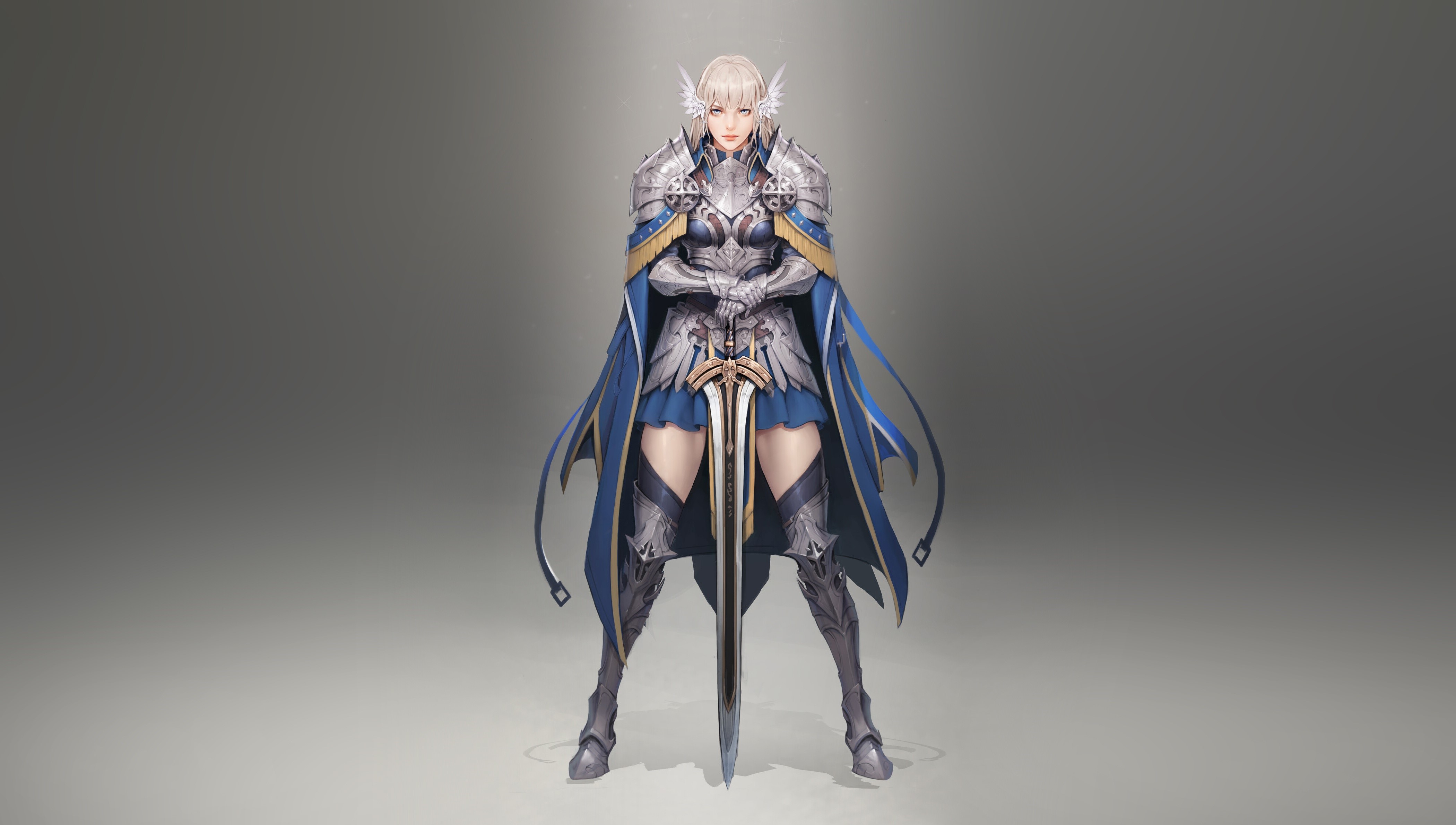 4K Fantasy Art of a Knight with Sword HD Wallpaper