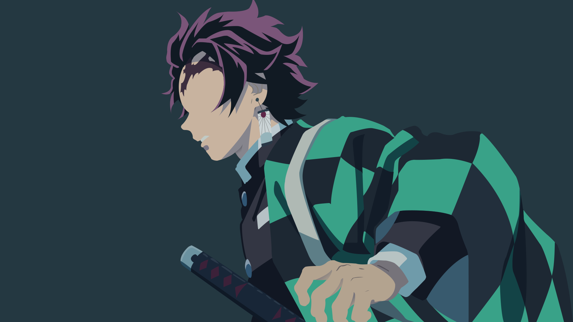 Kamado Tanjiro from Kimetsu no Yaiba with sword HD Wallpaper