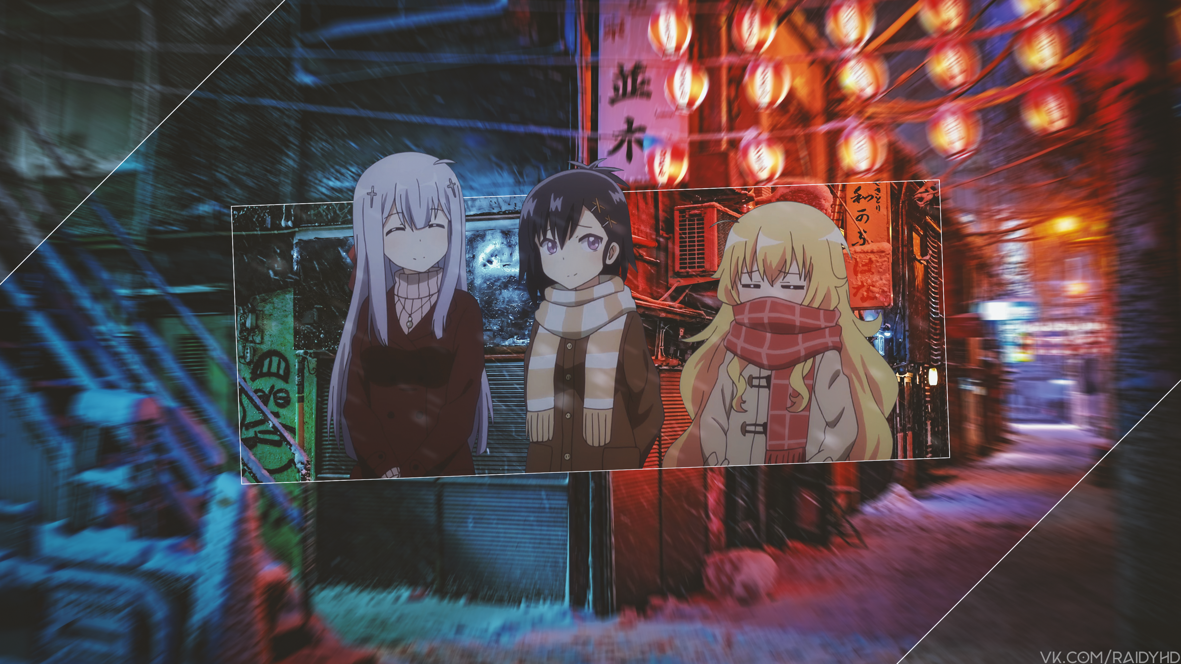 Raphiel Ainsworth Shiraha anime girls Vignette April Tsukinose HD Wallpaper