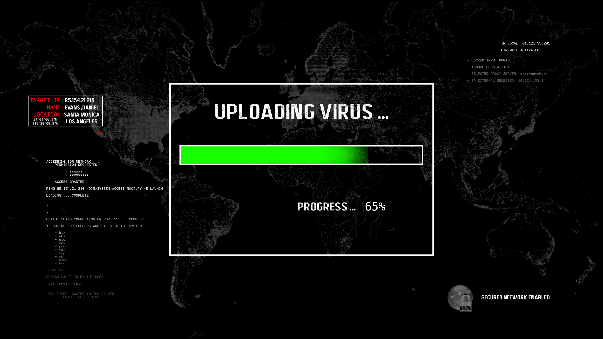 Hacker uploading virus to Los Angeles target HD Wallpaper