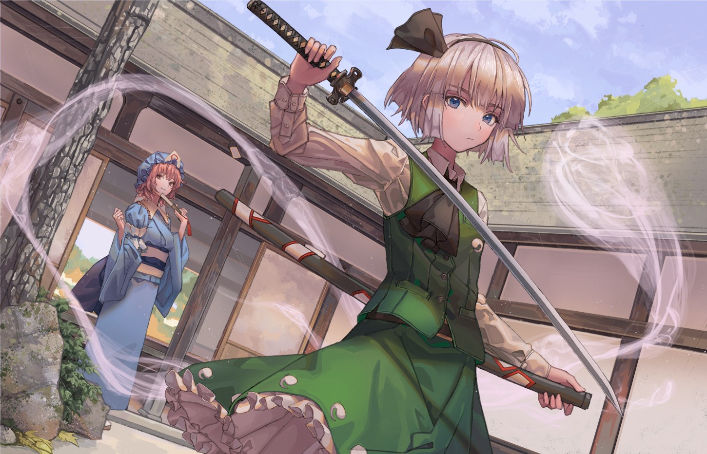 Konpaku Youmu and Saigyouji Yuyuko from Touhou HD Wallpaper
