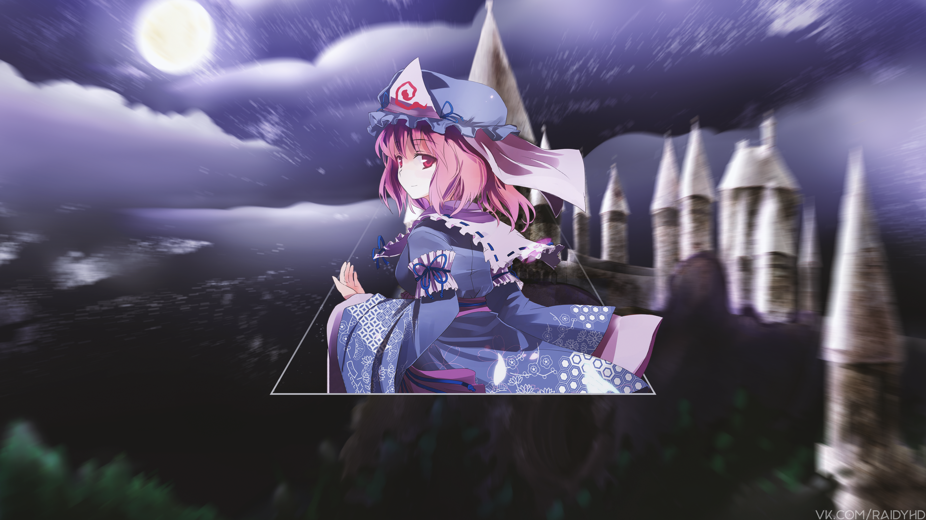 4K anime girl Saigyouji Yuyuko HD Wallpaper