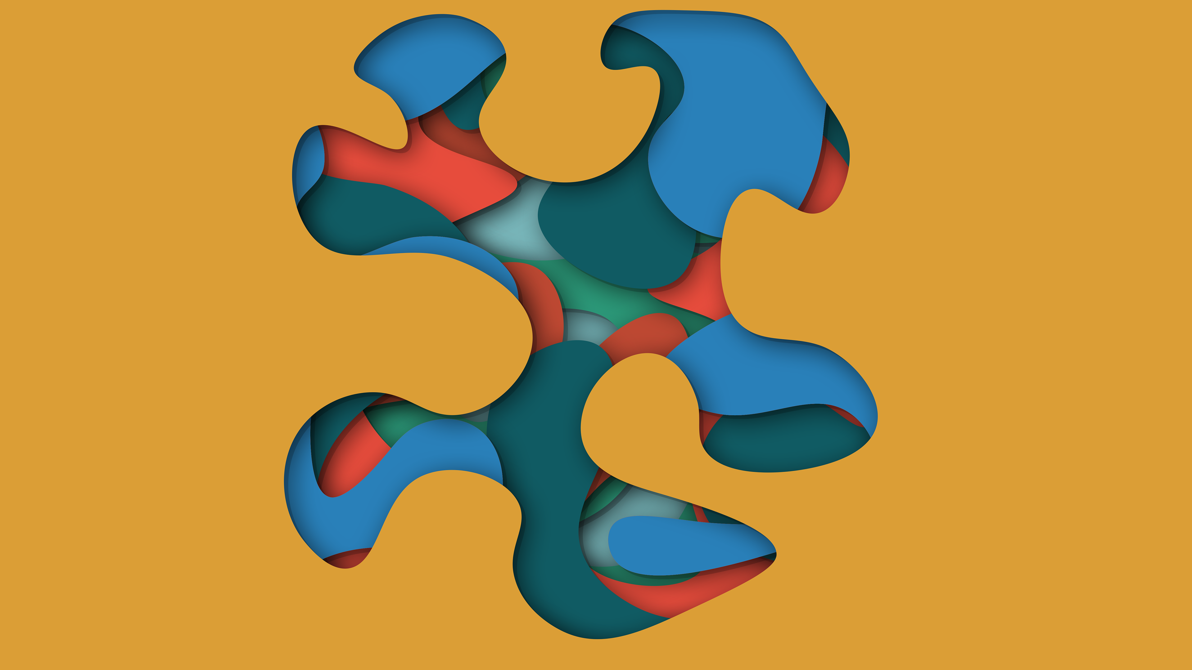 Abstract colorful paper cutouts HD Wallpaper