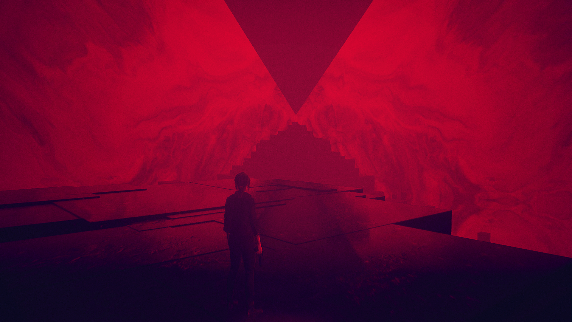 Jesse Faden from Control in a red pyramid HD Wallpaper