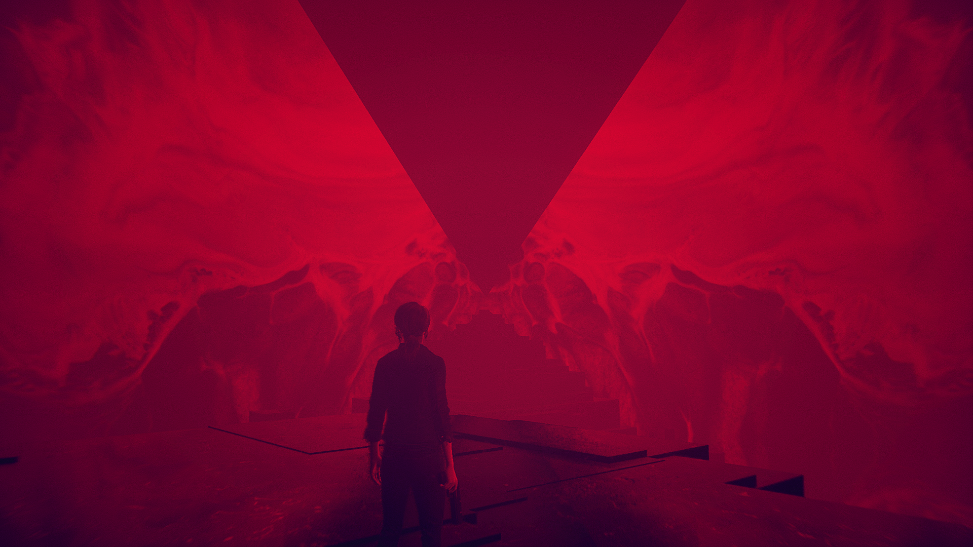 Jesse Faden from Control in a red environment HD Wallpaper