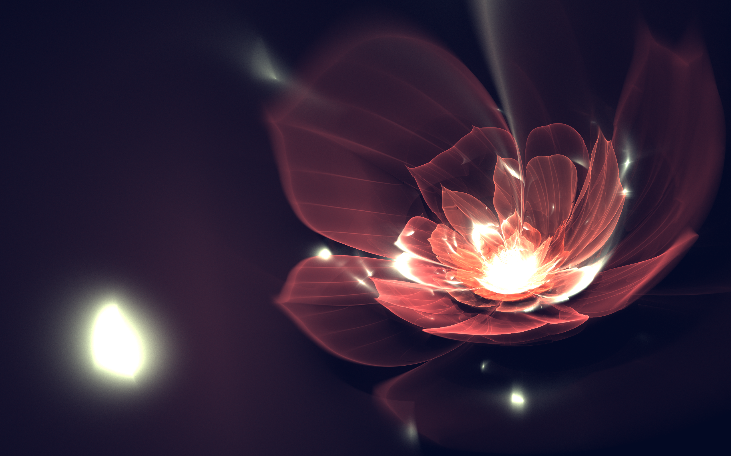 Abstract fractal flower with glowing center HD Wallpaper
