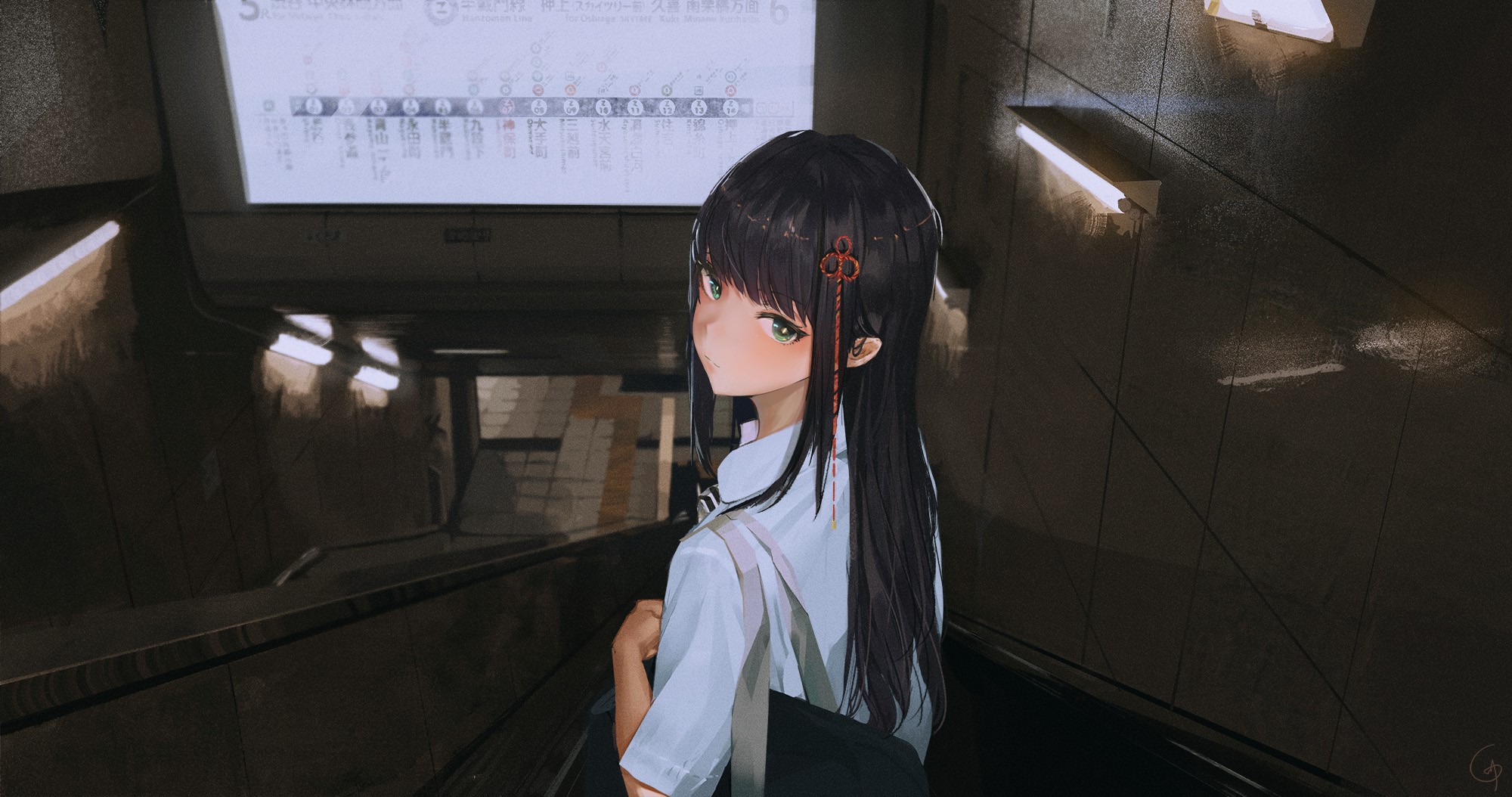Hifumi Togo from Persona 5 on an escalator HD Wallpaper