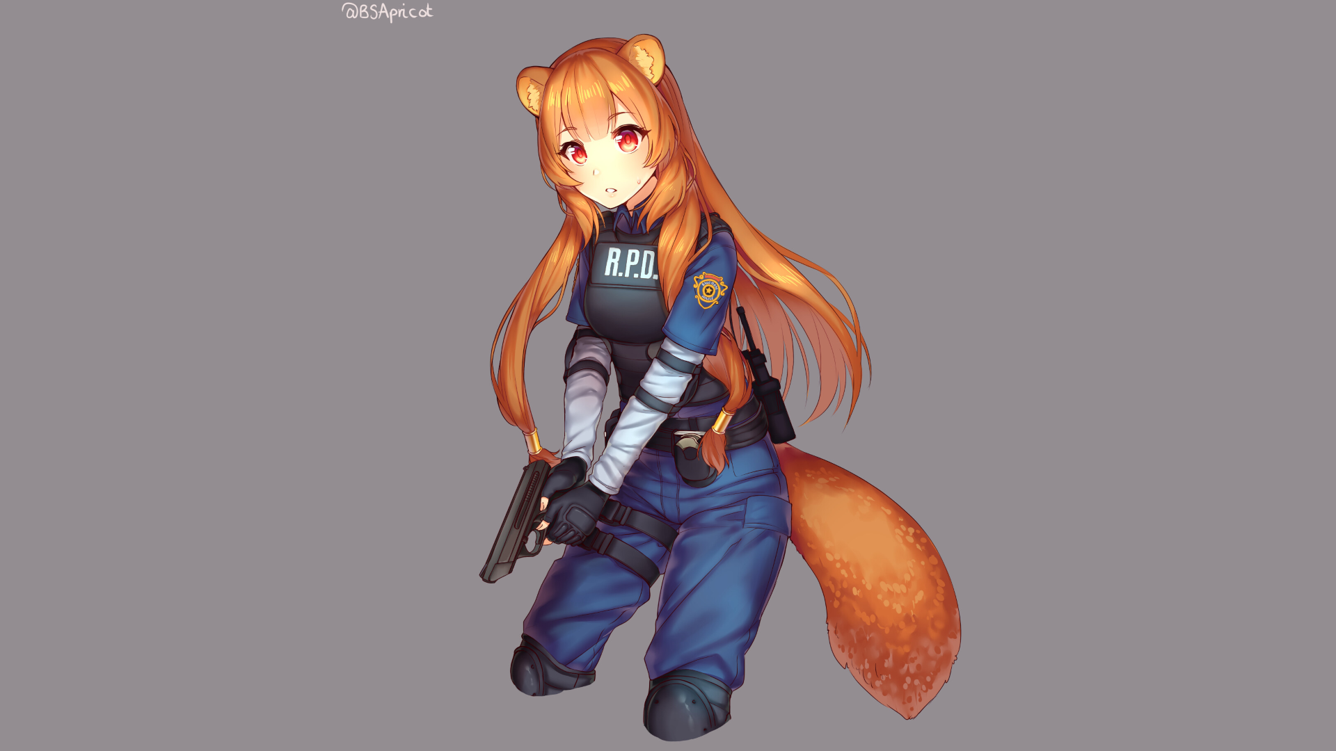 Raphtalia from Tate no Yuusha no Nariagari as R.P.D. officer HD Wallpaper