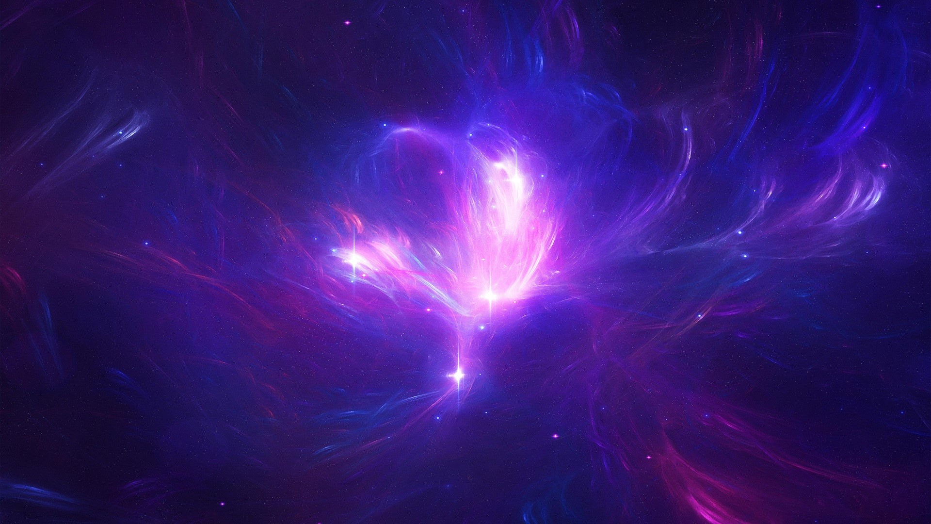 Digital art of a colorful nebula in space HD Wallpaper
