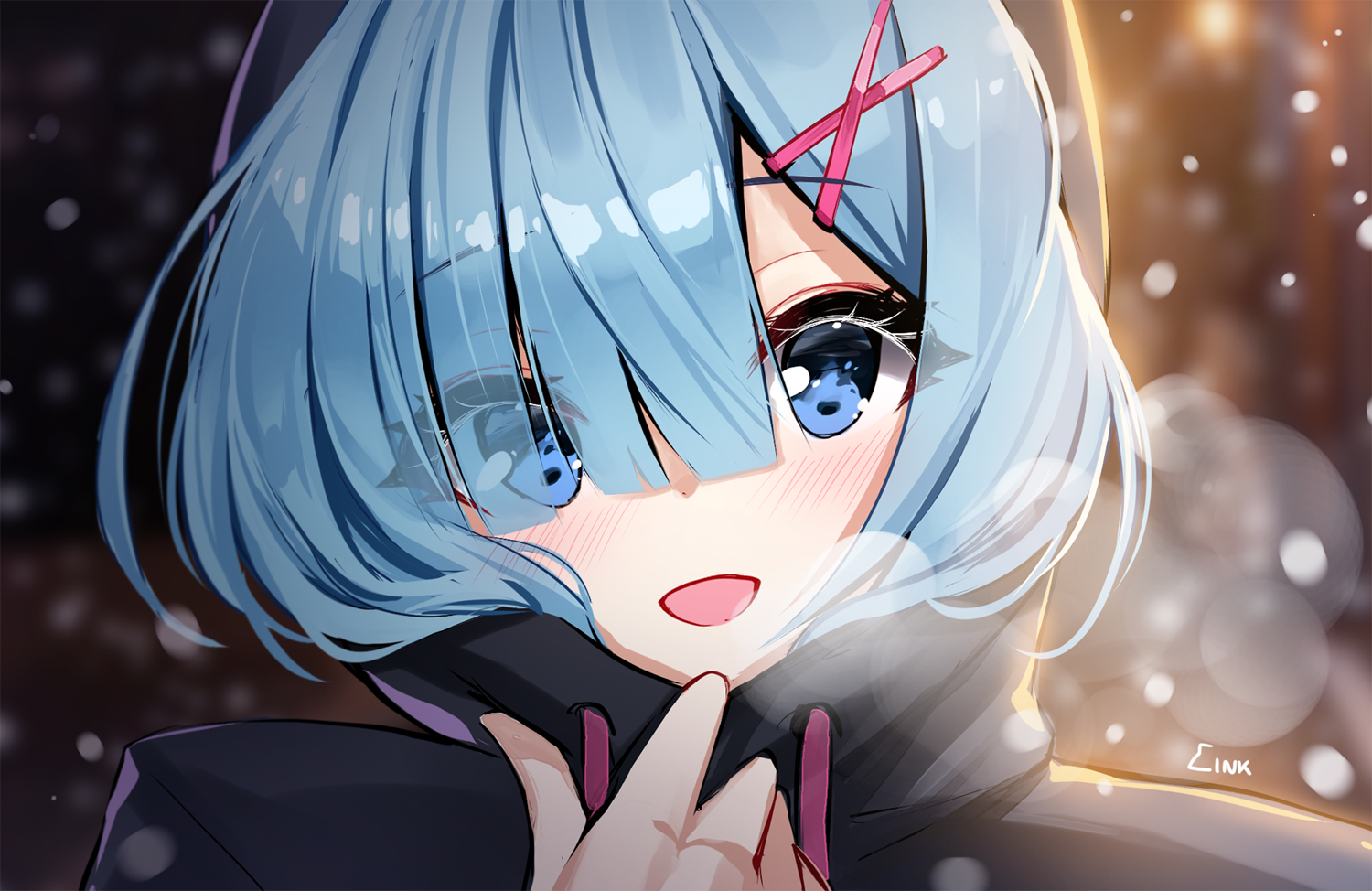 Rem from Re: Zero in a hoodie HD Wallpaper