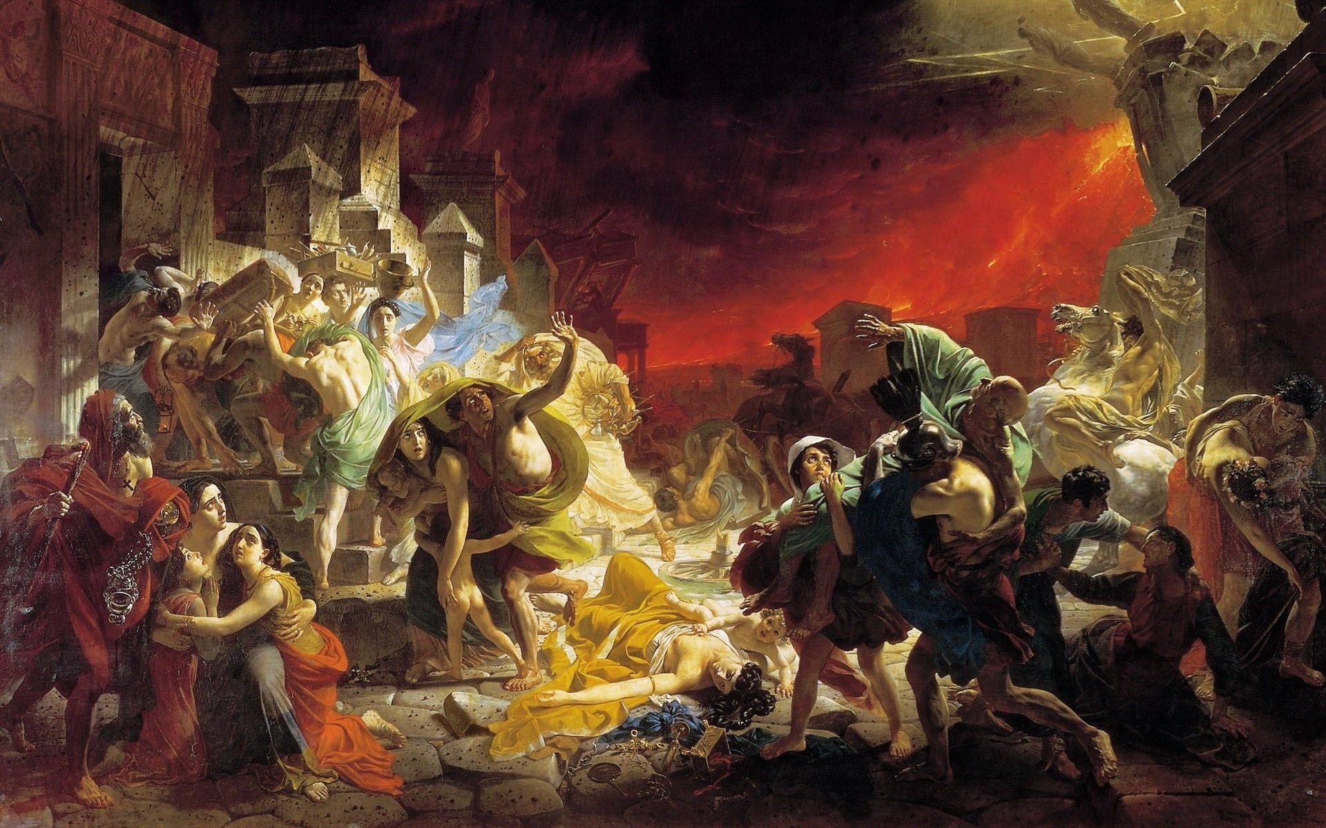 The Last Day of Pompeii by Karl Bryullov HD Wallpaper