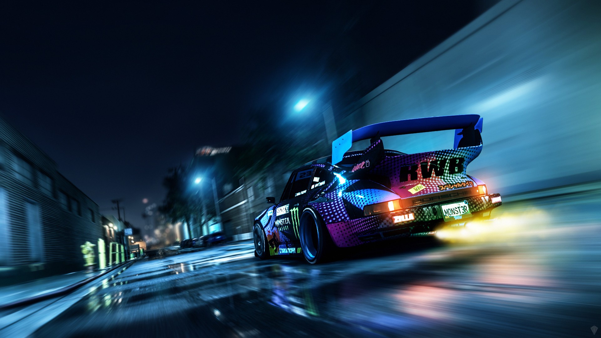 Rauh Welt Porsche 911 racing at night HD Wallpaper