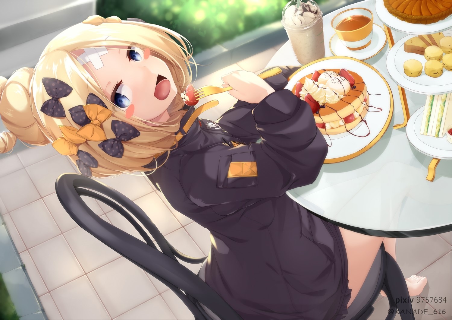 Abigail Williams from Fate/Grand Order eating pancakes HD Wallpaper