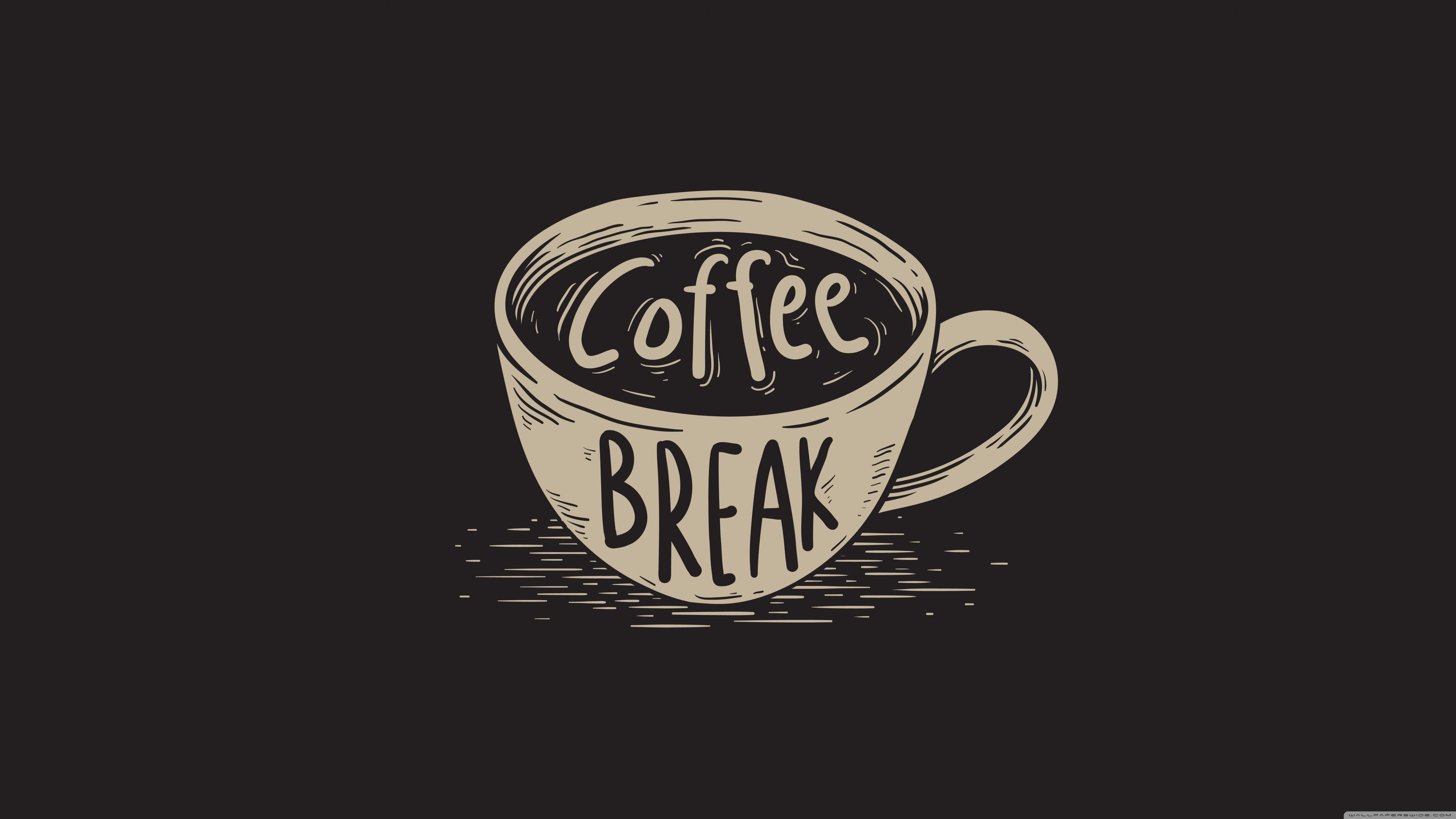 Coffee Break Typography on a Coffee Cup HD Wallpaper