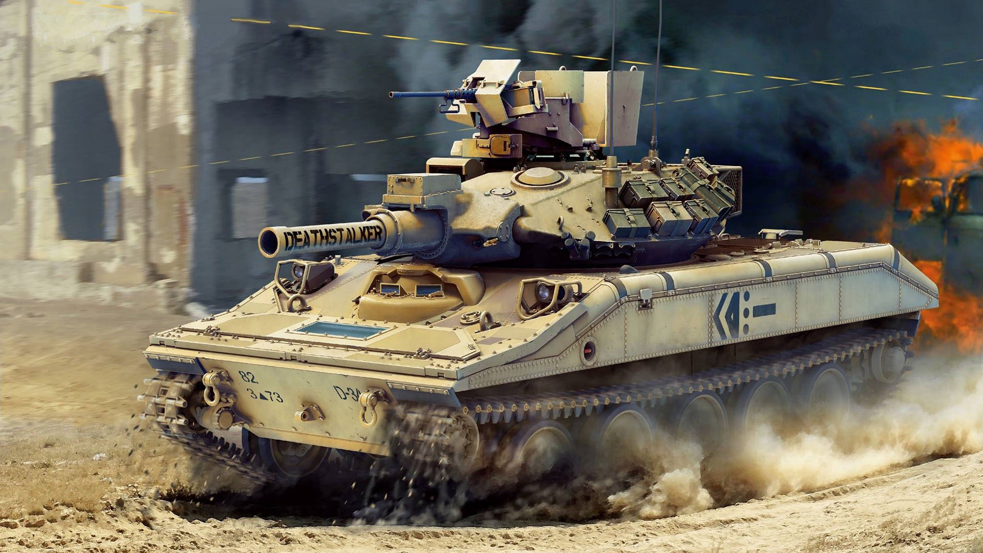 M551 Sheridan tank in combat HD Wallpaper