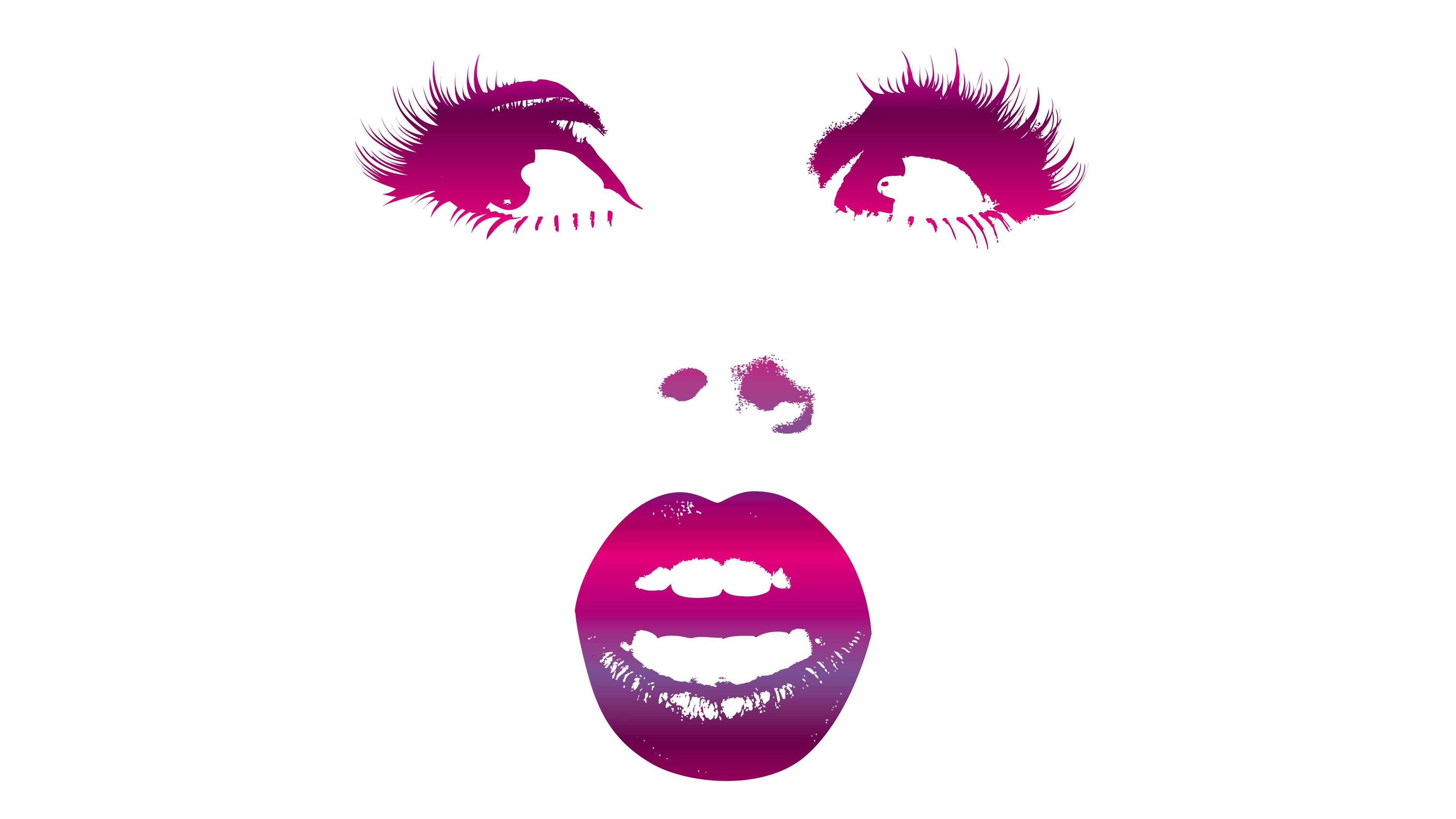 Vector illustration of a woman's face with open mouth HD Wallpaper