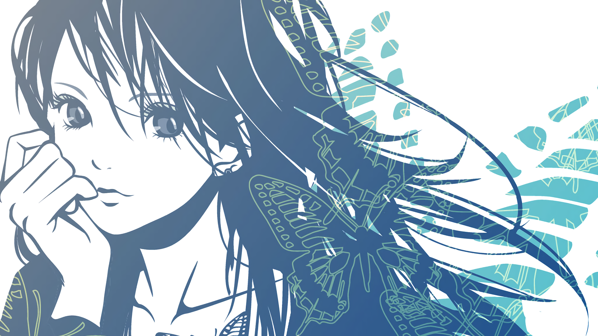 Anime girl with butterfly wings HD Wallpaper