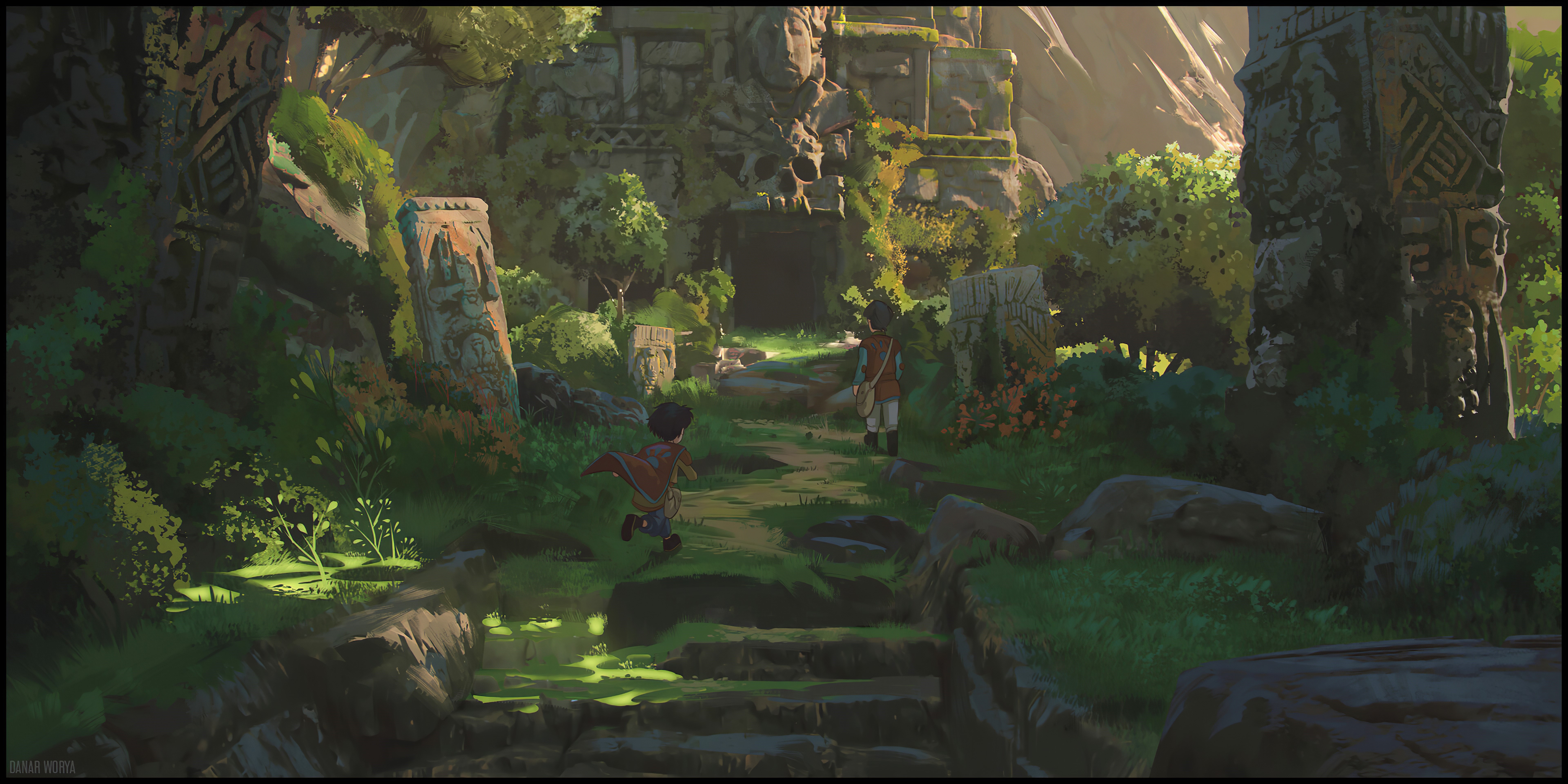 4K Maya ruins in a forest by Danar Worya HD Wallpaper