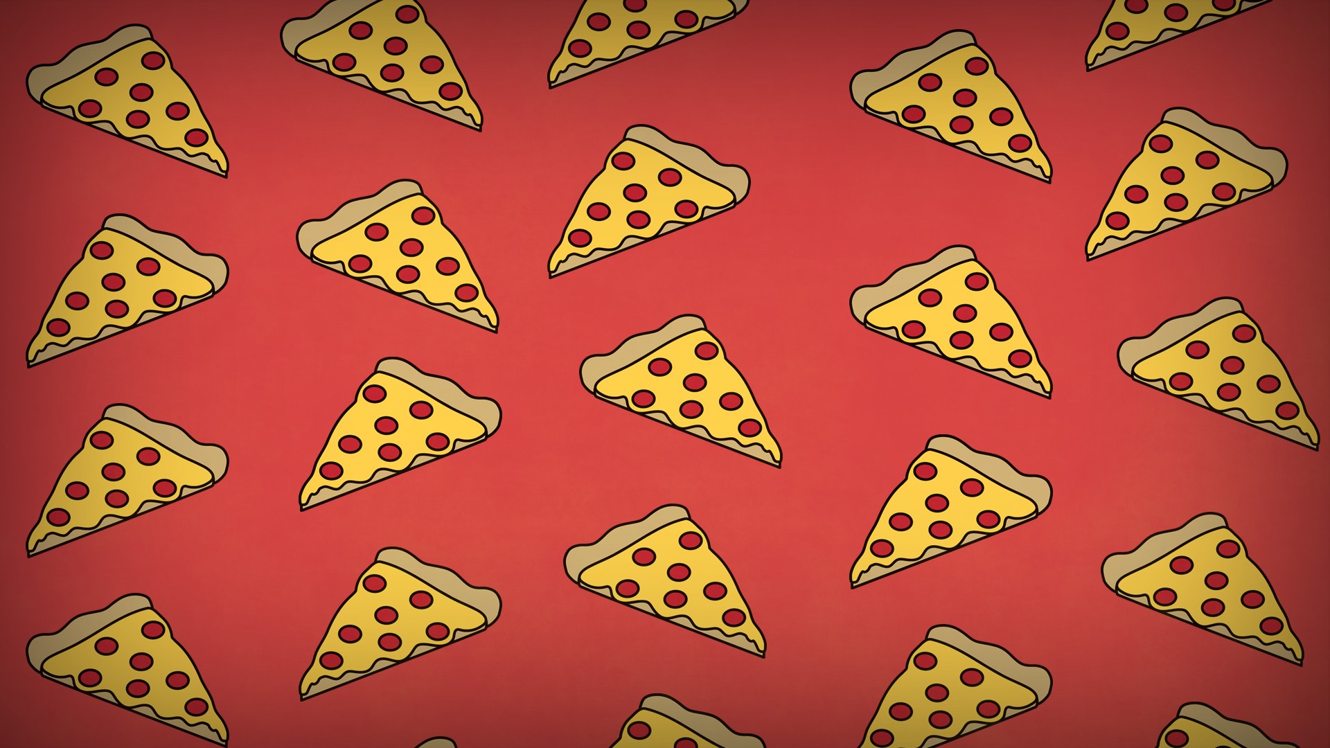 Cartoon pizza slices pattern HD Wallpaper