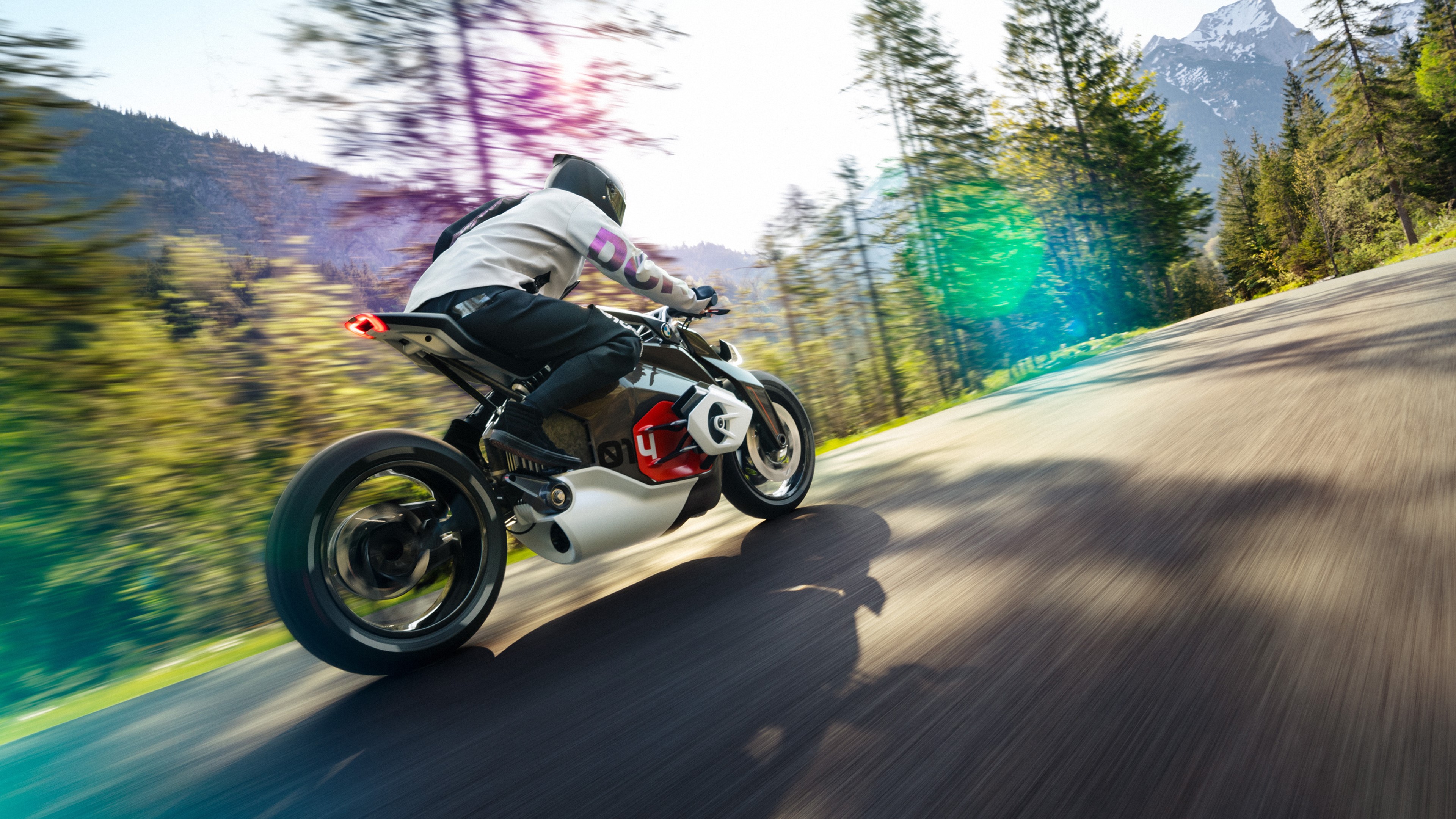 BMW Motorrad Vision DC Motorcycle on Mountain Road HD Wallpaper