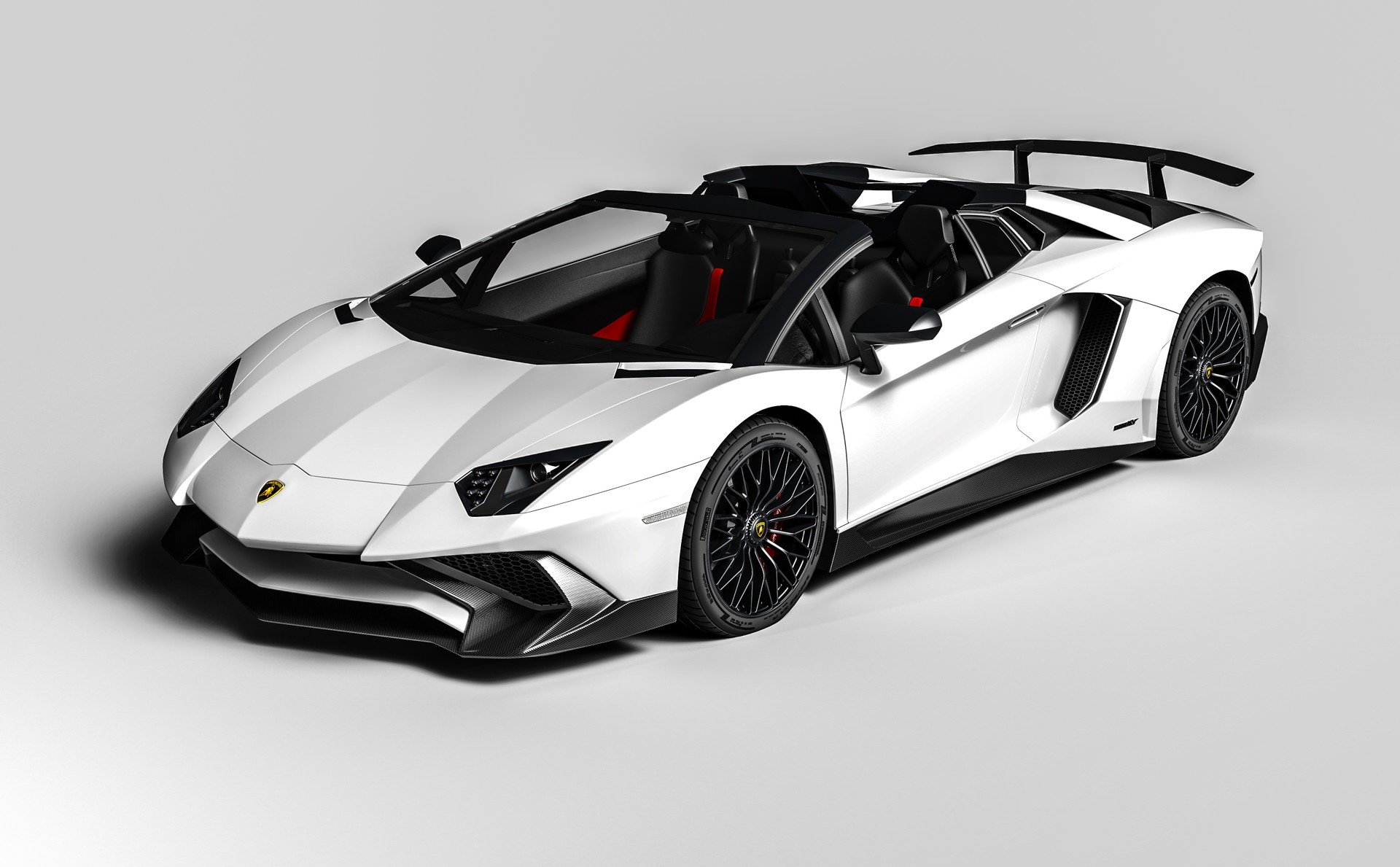 White Lamborghini Aventador SVJ Roadster HD Wallpaper