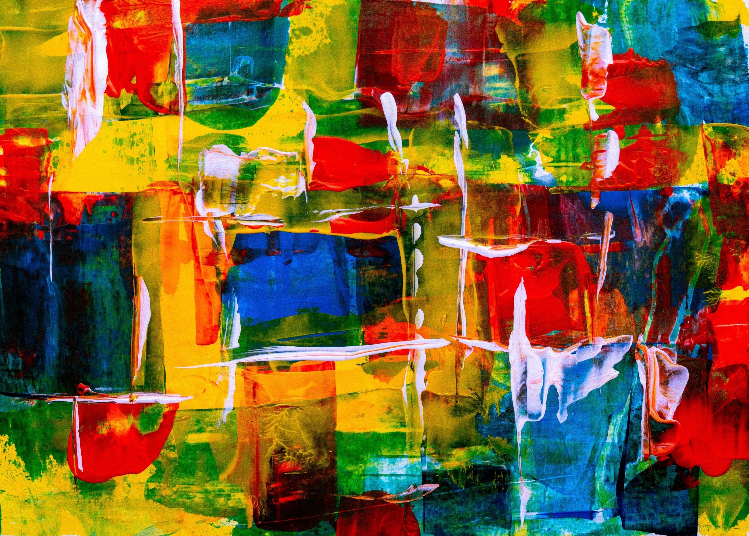 Abstract painting with bold colors and textures HD Wallpaper
