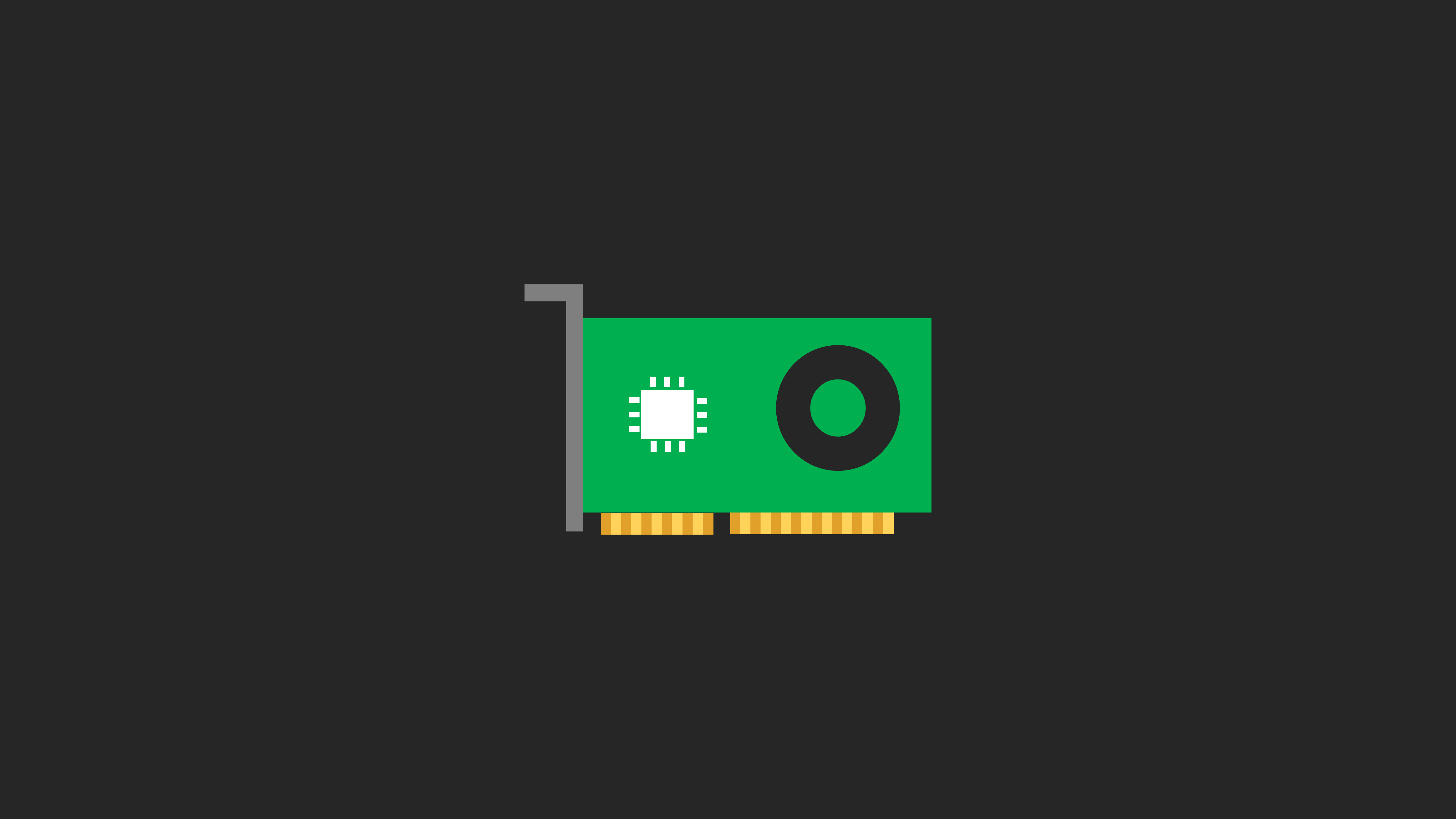Minimalist vector illustration of a computer graphics card HD Wallpaper