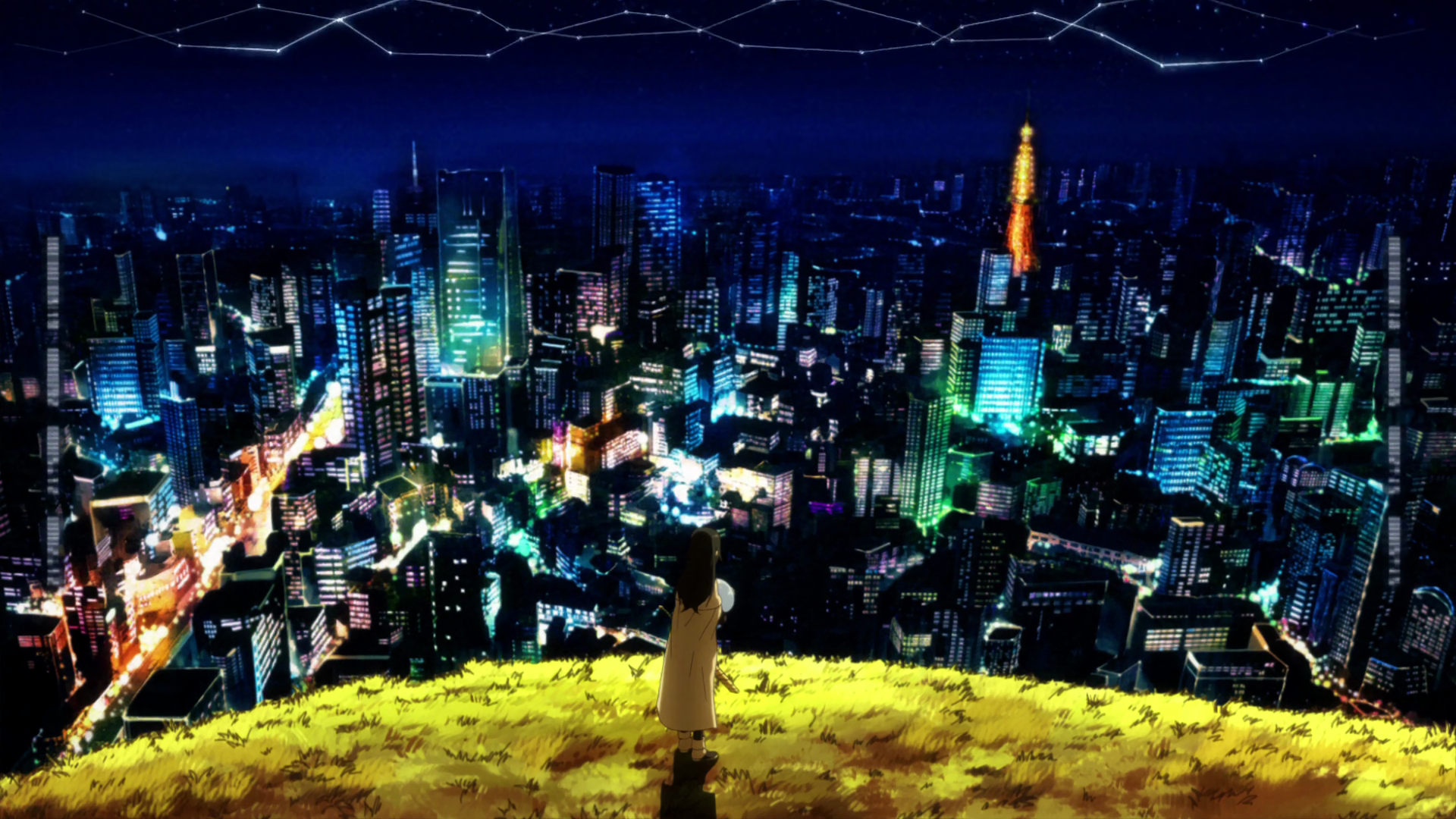 Shizue Izawa from Tensei Shitara Slime Datta Ken overlooking a city at night HD Wallpaper