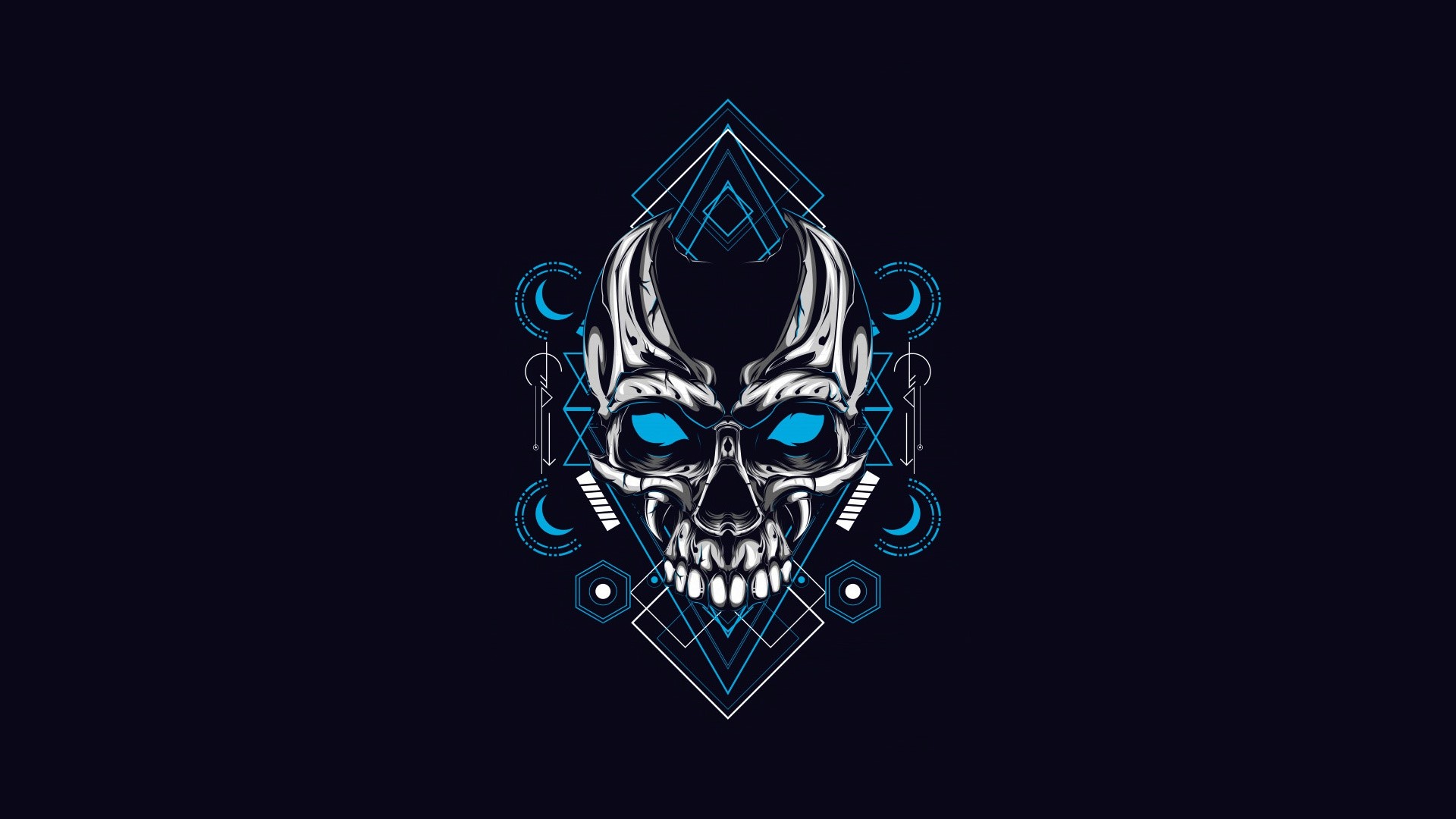 Skull with Geometric Patterns HD Wallpaper