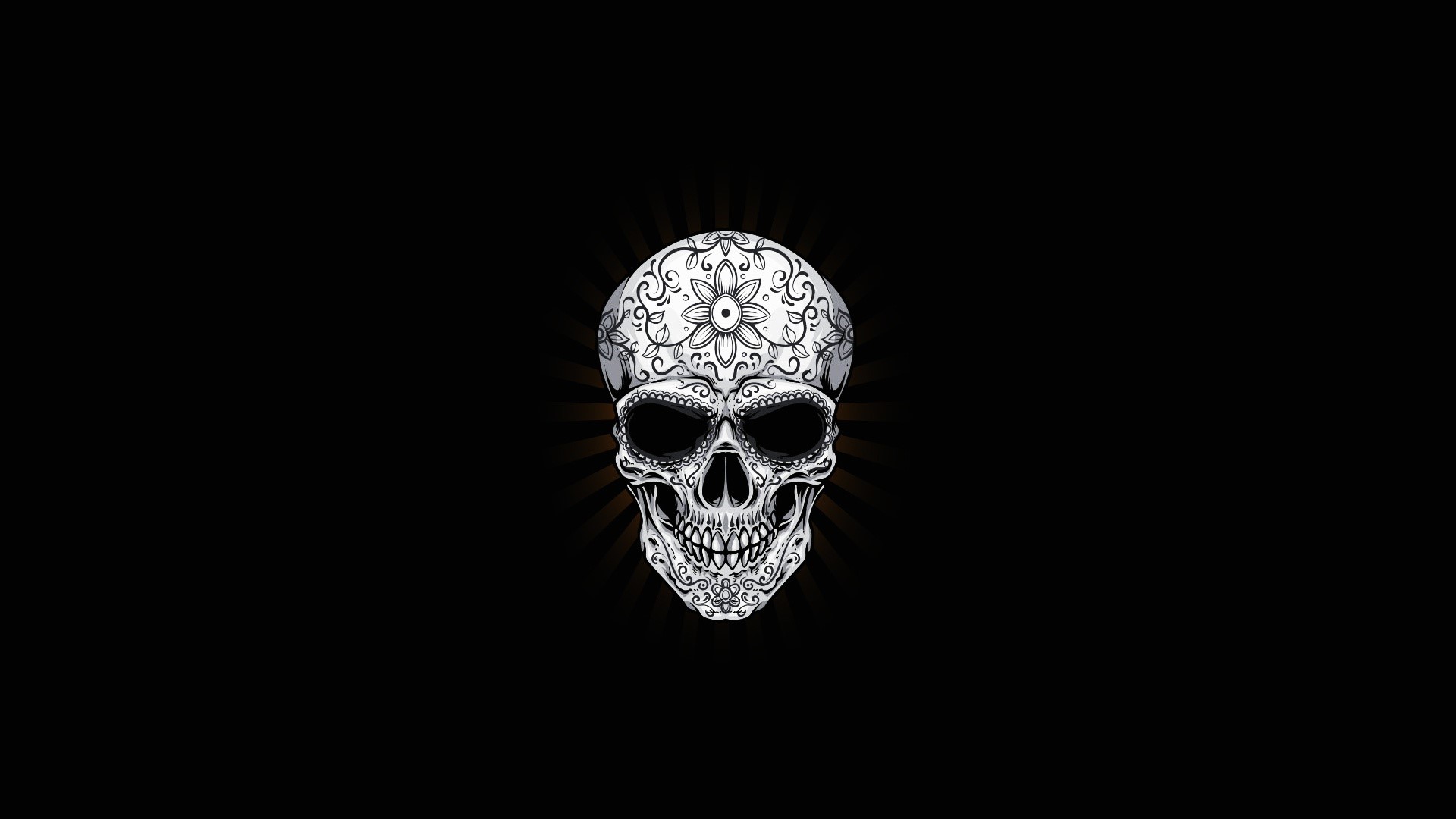 Ornate Sugar Skull Artwork HD Wallpaper