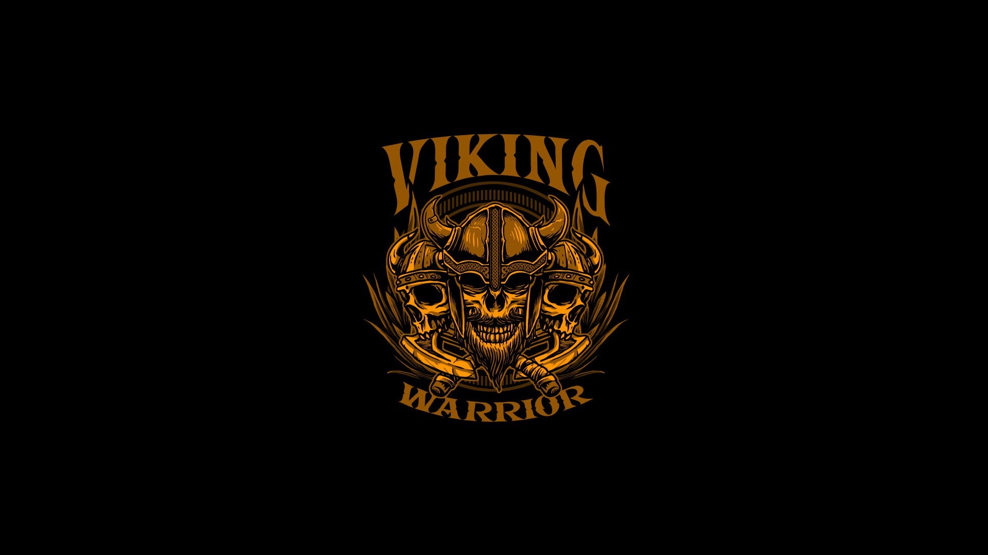 Viking warrior skulls artwork HD Wallpaper