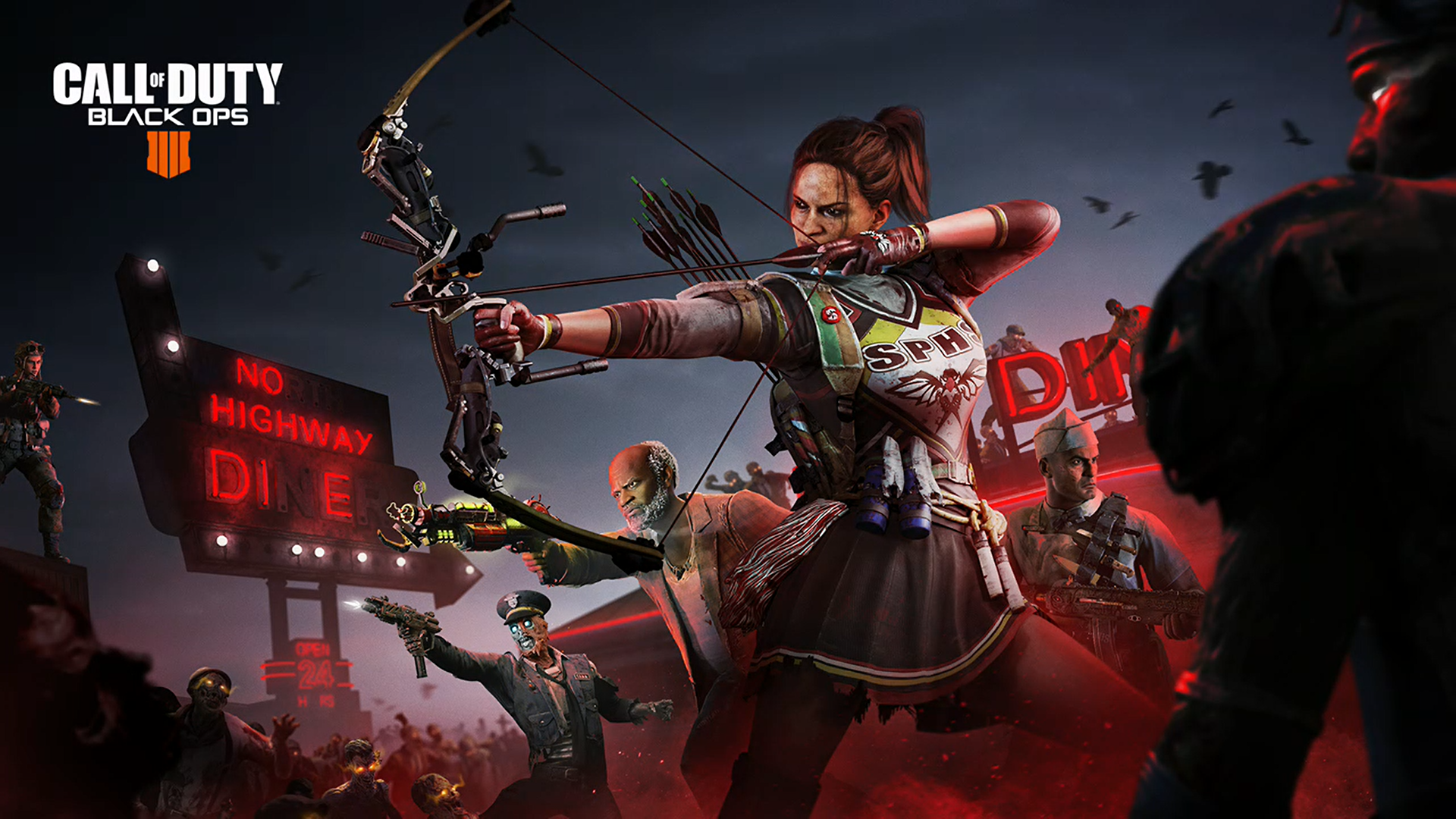 Call of Duty Black Ops 4 Zombies at No Highway Diner HD Wallpaper