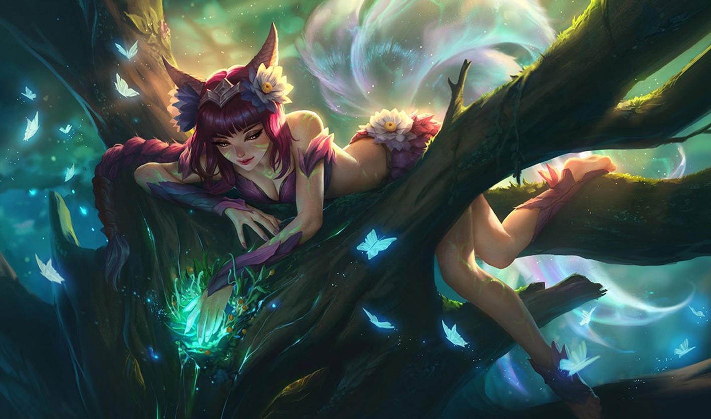 Ahri from League of Legends Elderwood skin HD Wallpaper