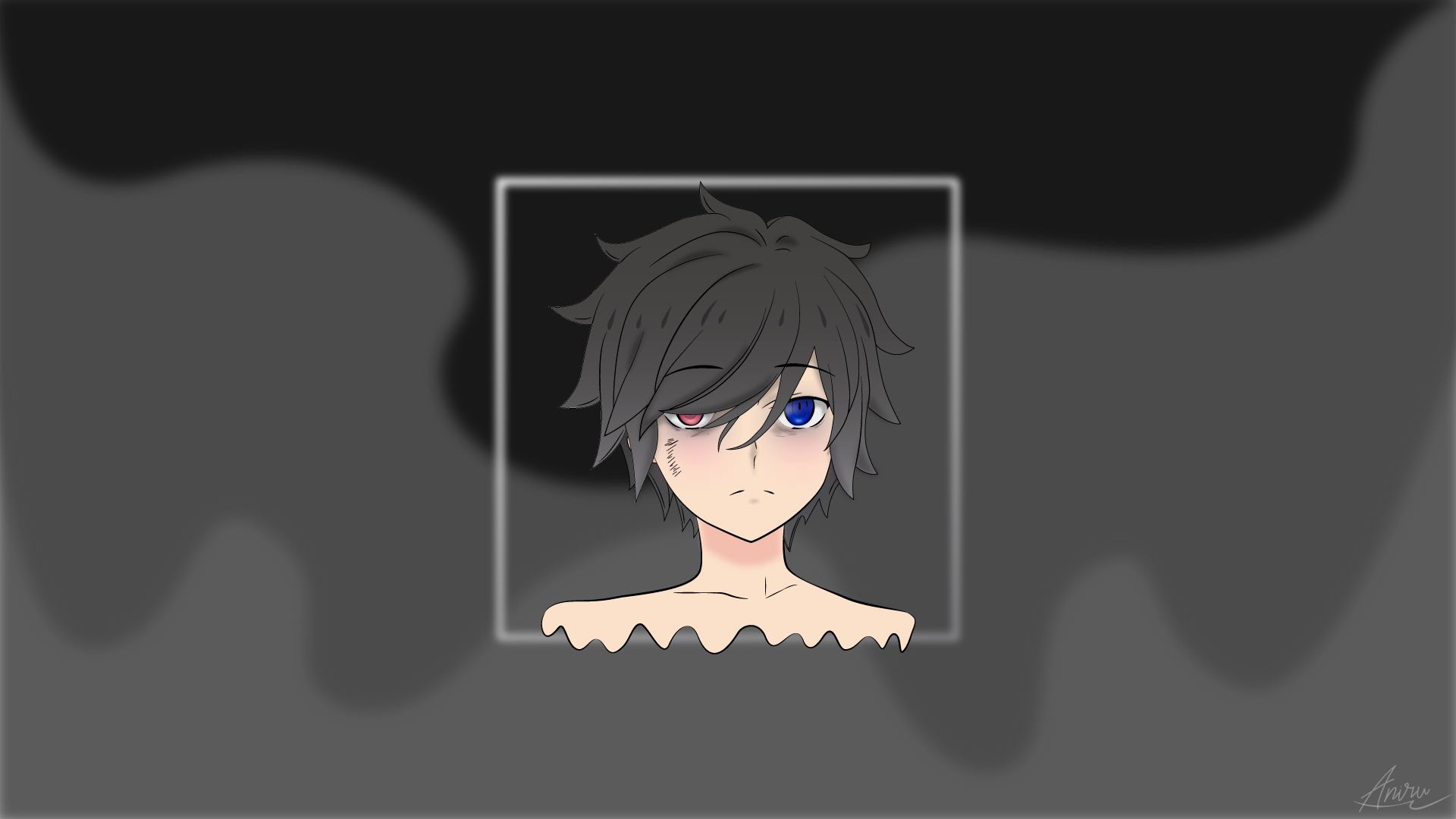 Anime boy with heterochromia and scars HD Wallpaper