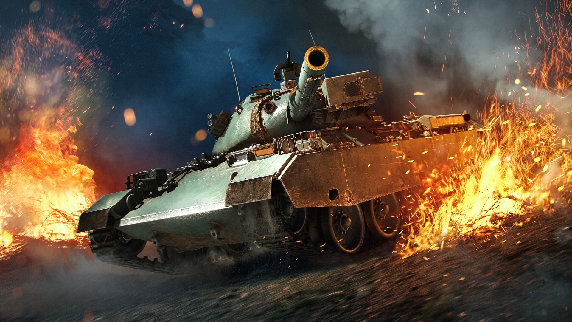 STB-1 tank in a fiery battle HD Wallpaper