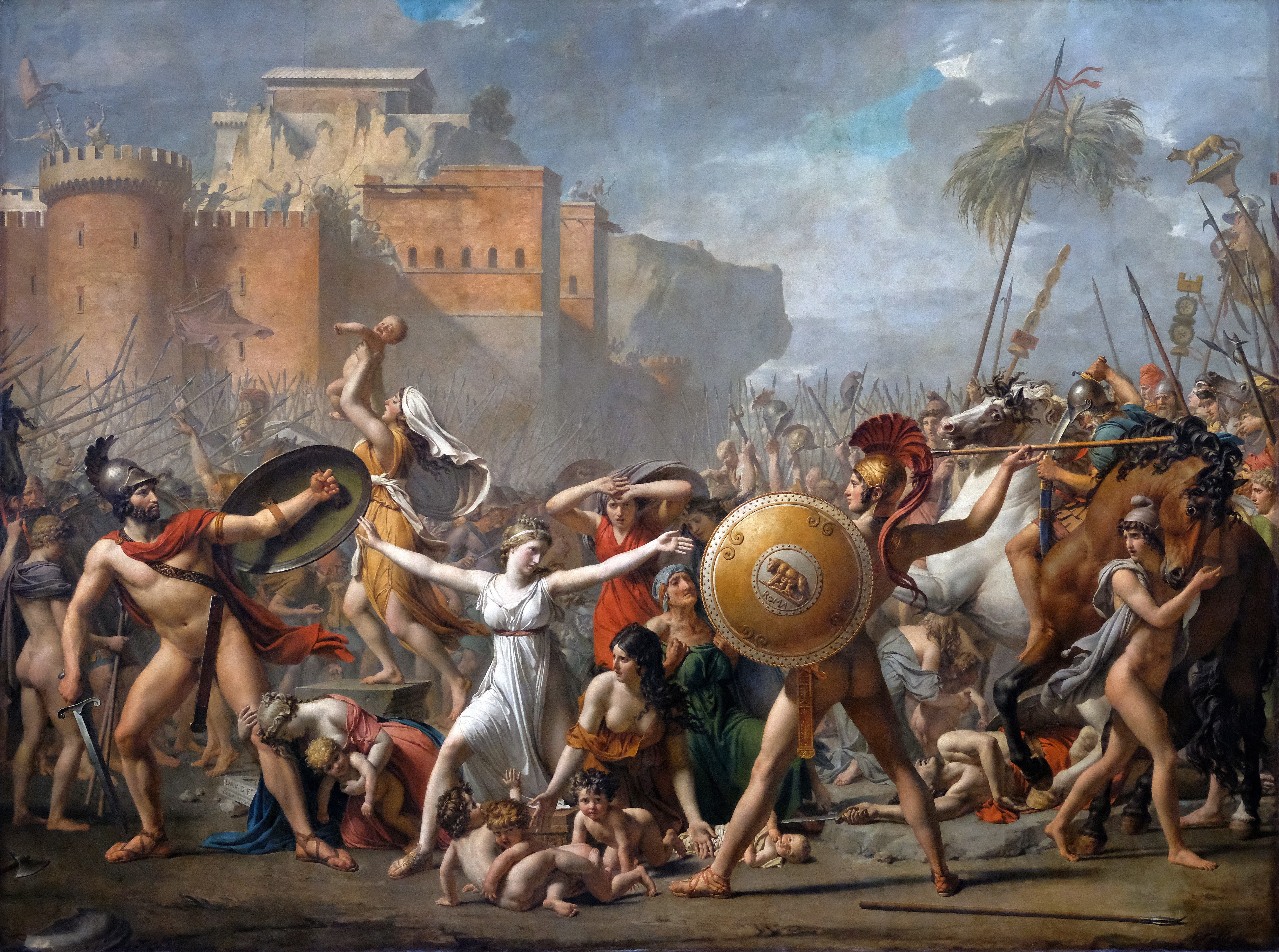 The Intervention of the Sabine Women by Jacques Louis David HD Wallpaper