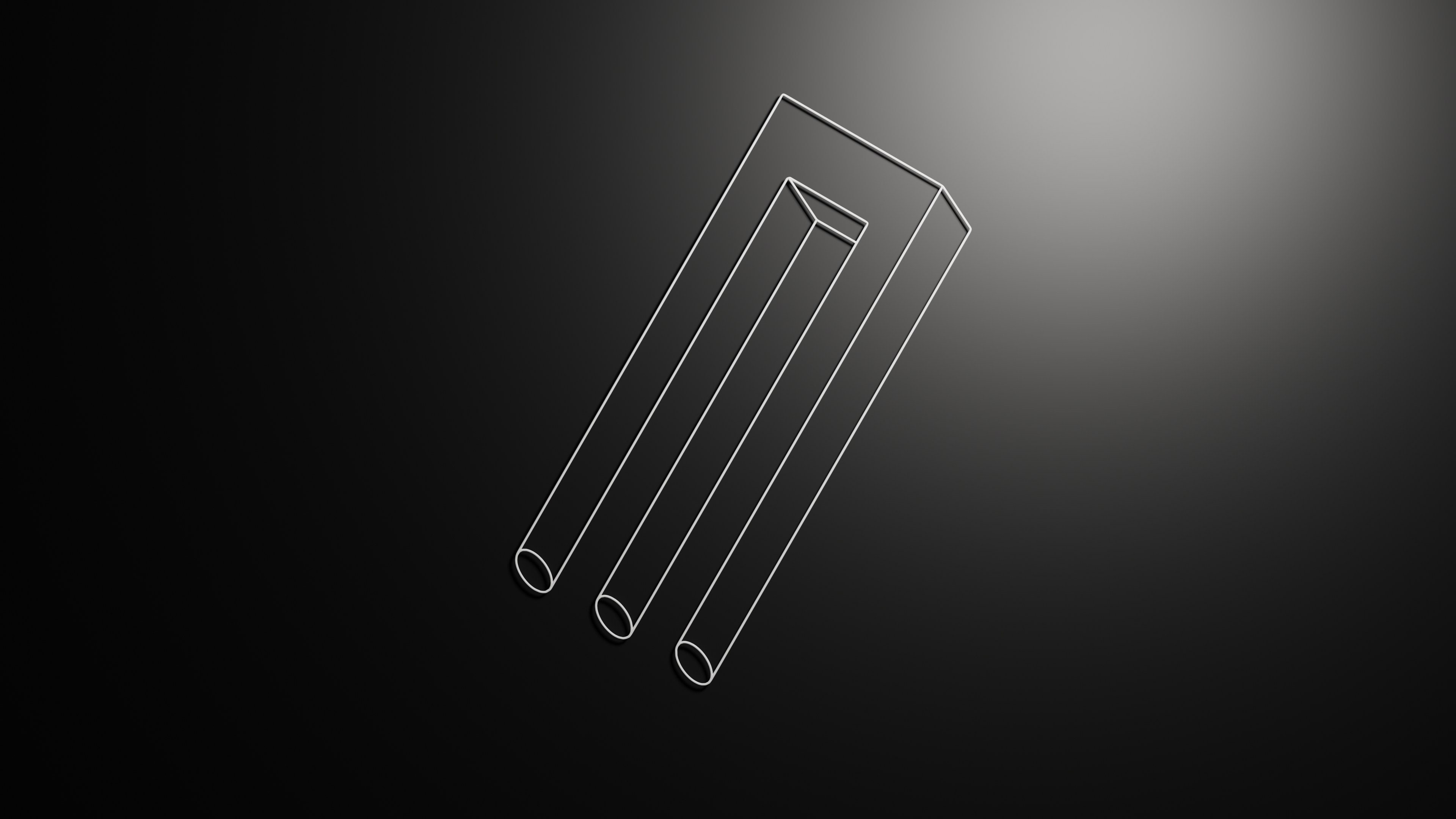 Minimalist impossible object illusion 4K HD Wallpaper