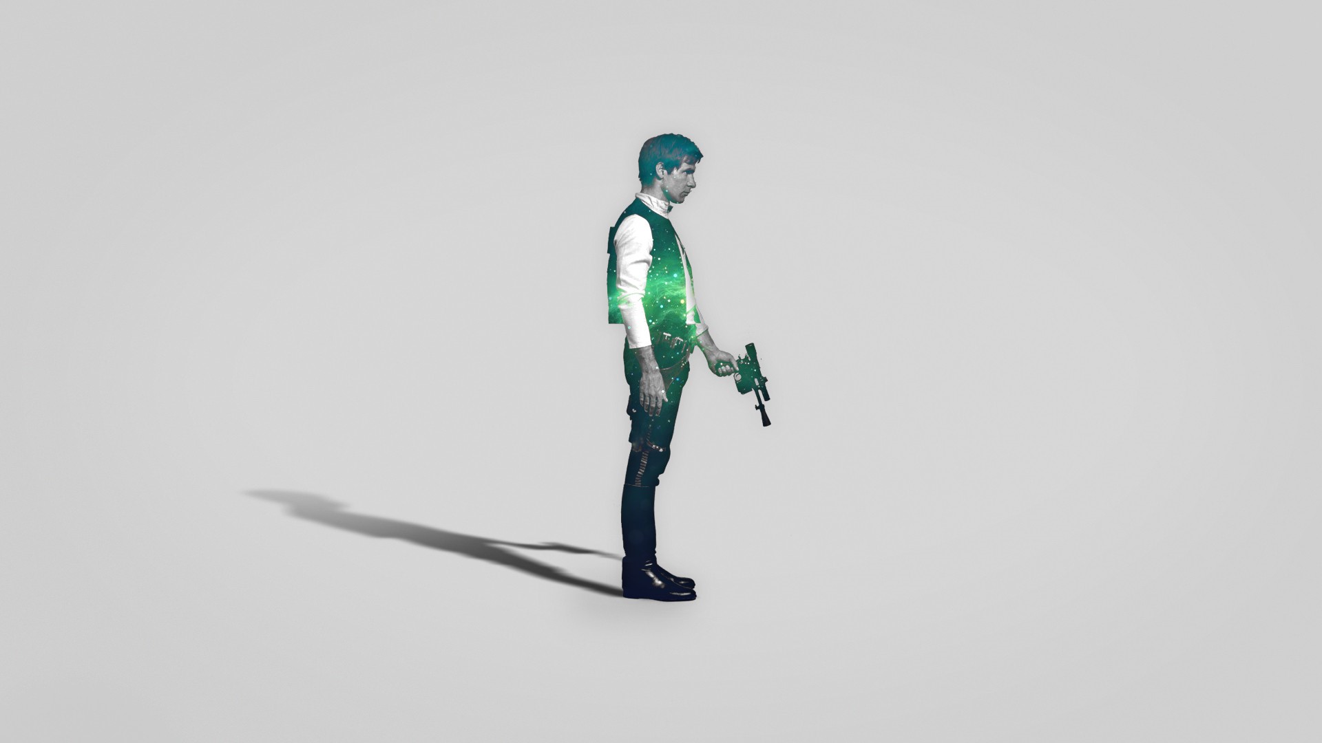 Han Solo from Star Wars holding a blaster HD Wallpaper